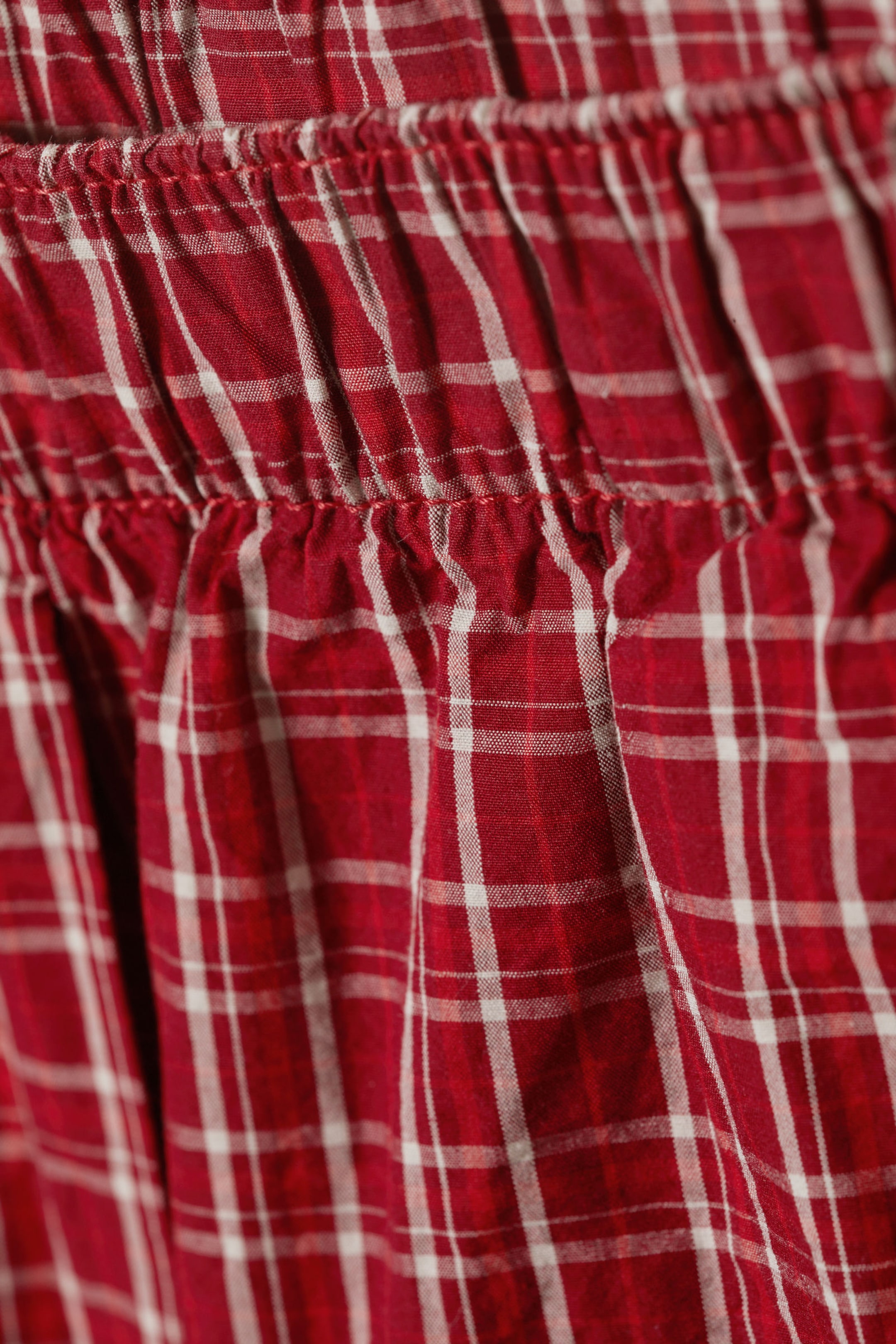 Checked Red - Relaxed Boxer Cotton Shorts - 4