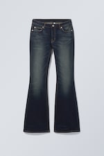 Swamp Blue - Flame Low Rise Slim Flared Jeans - 0