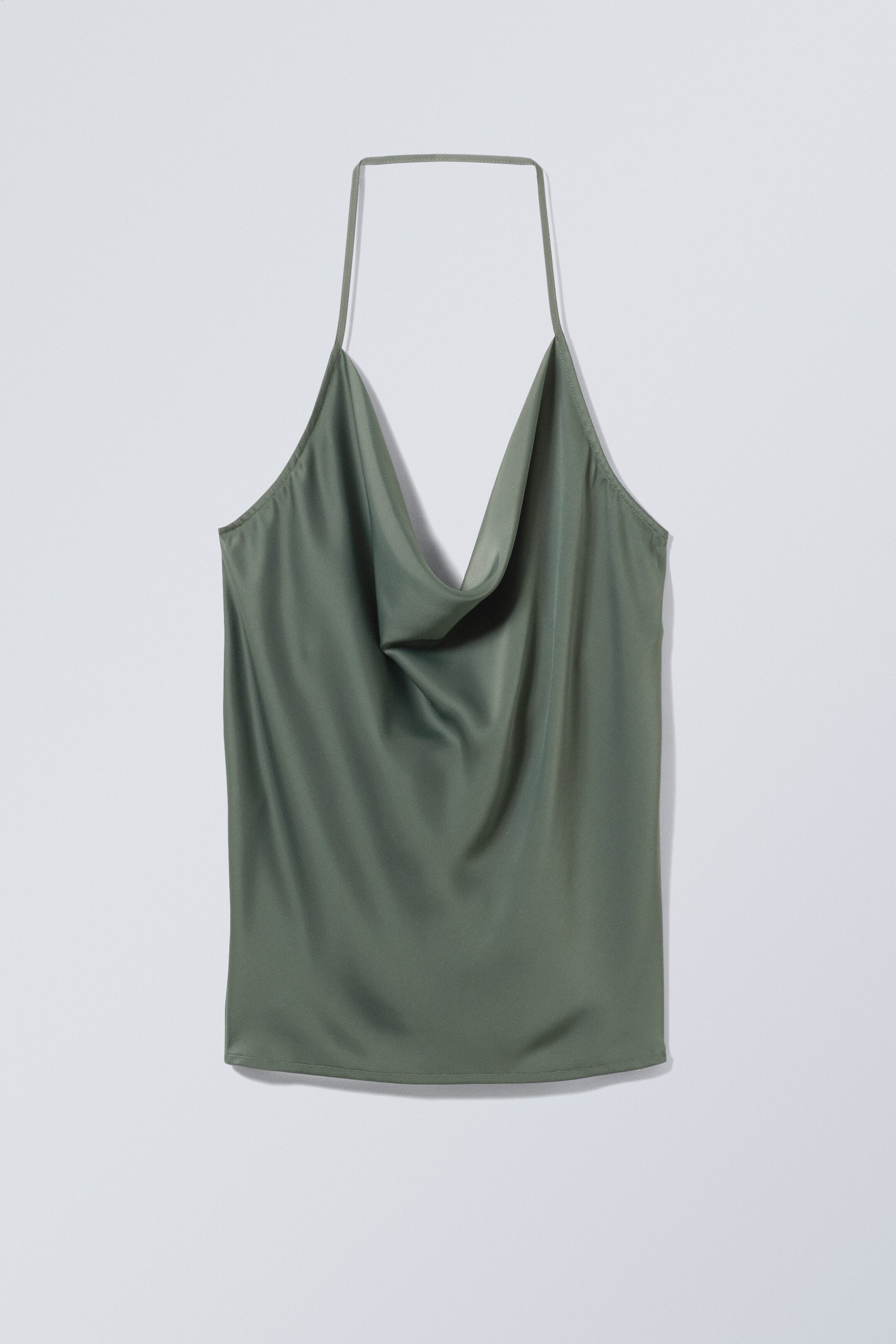 Khaki green - Slip Halter Top - 0