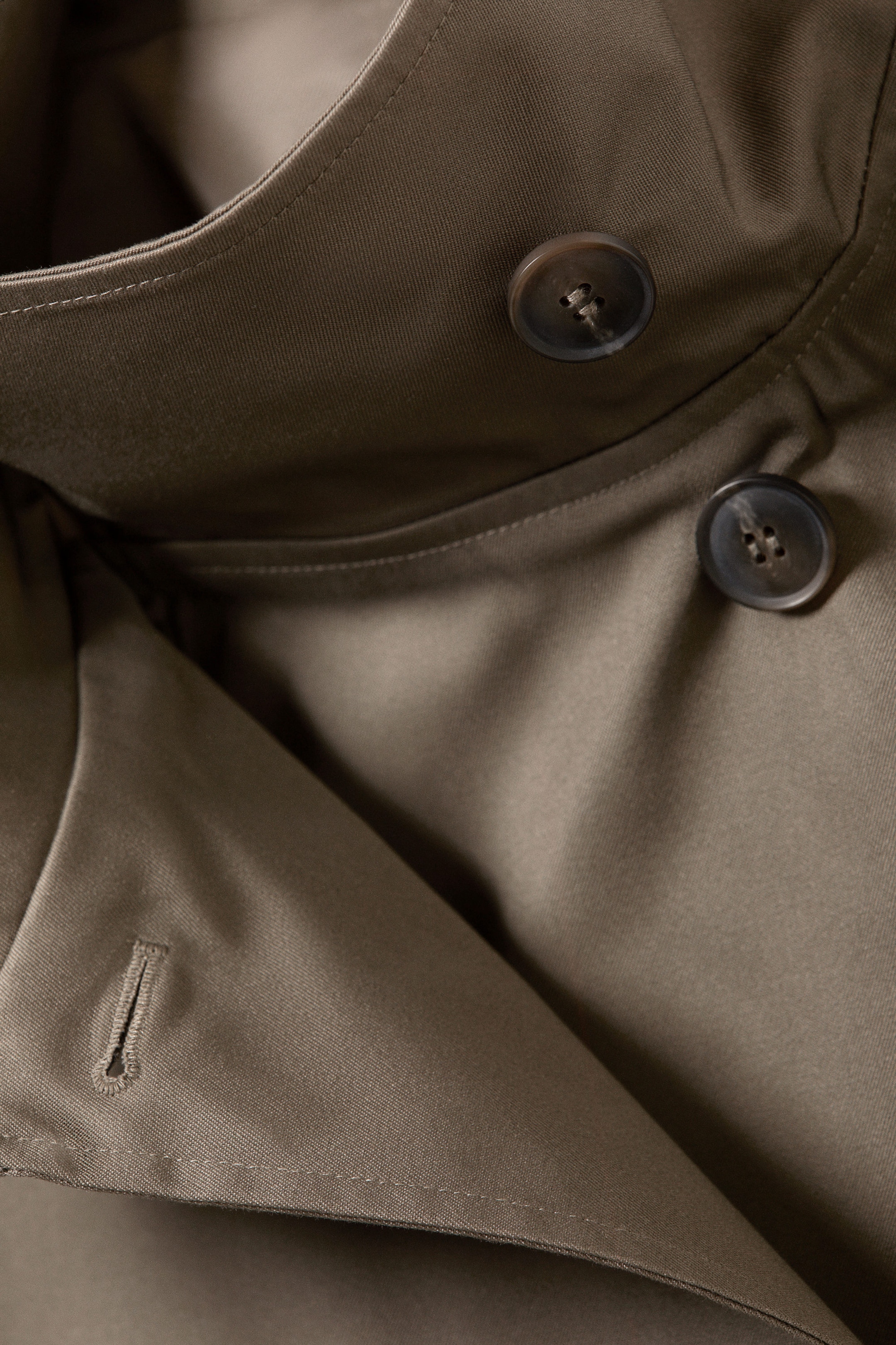 Gris cendré - Trench court oversize à col cheminée - 8