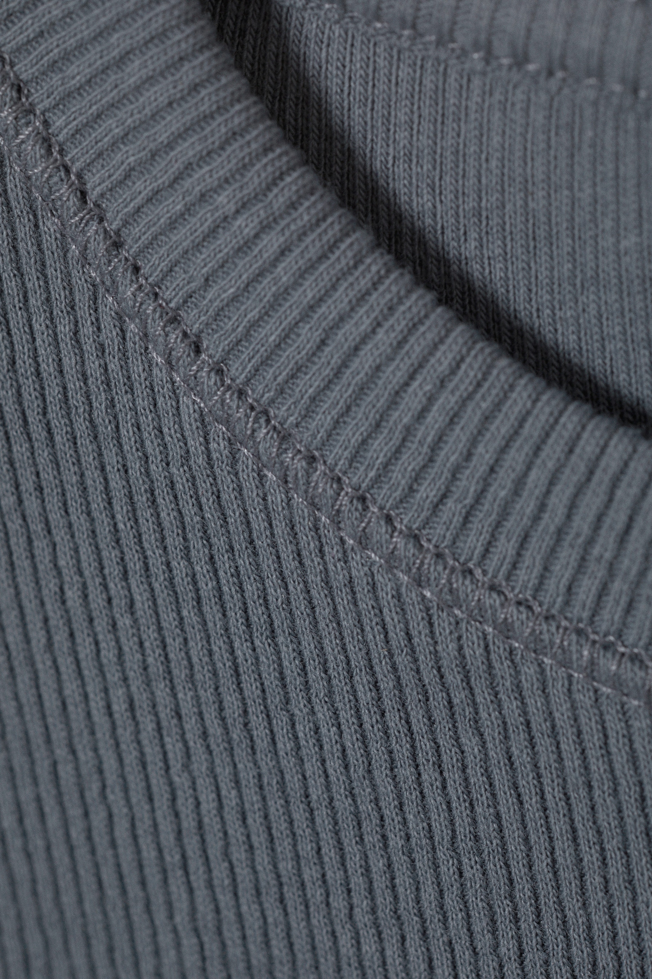 Gris foncé - Tee-shirt côtelé près du corps - 1