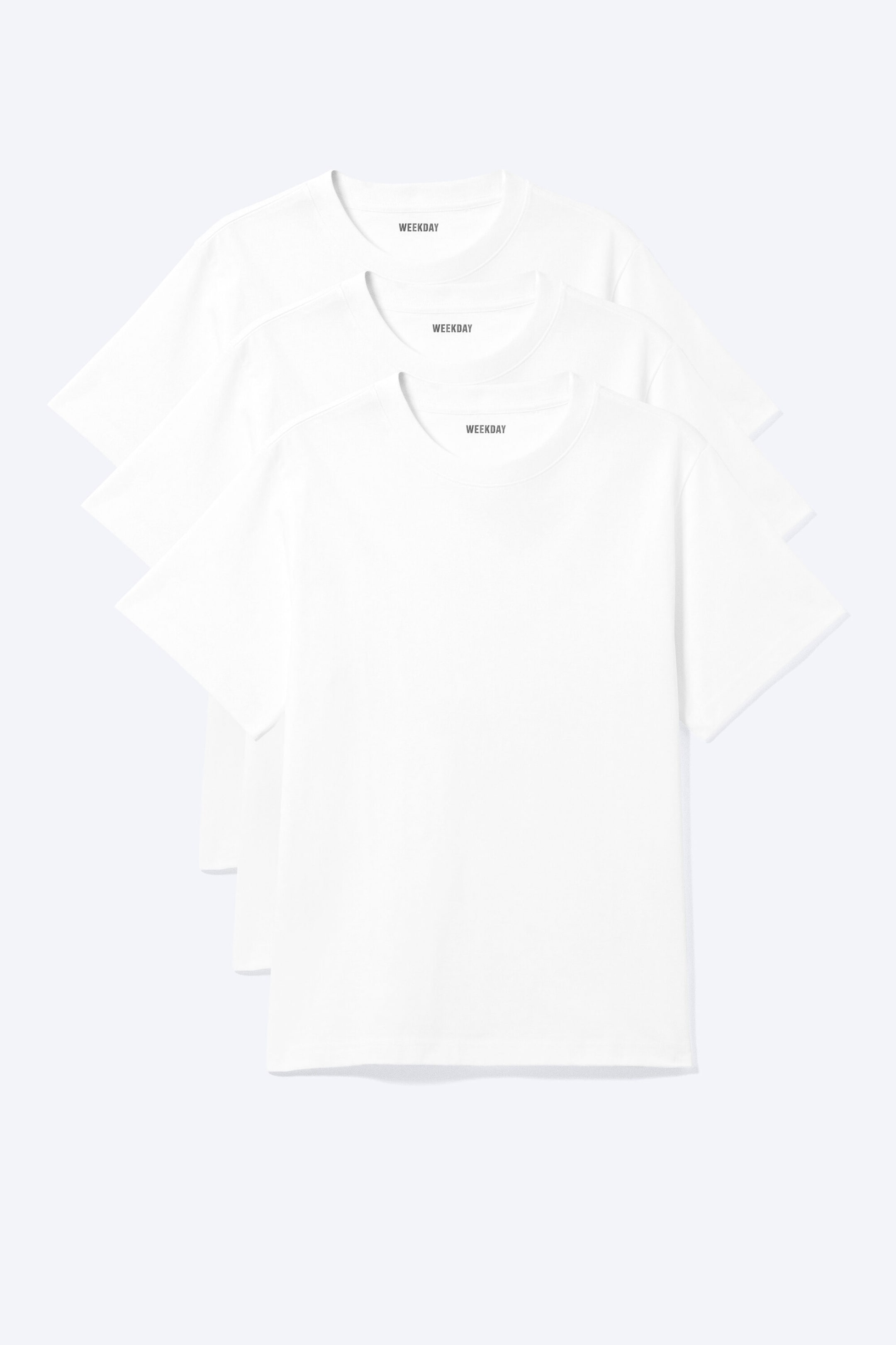 Vit - 3-pack klassisk boxig t-shirt - 3
