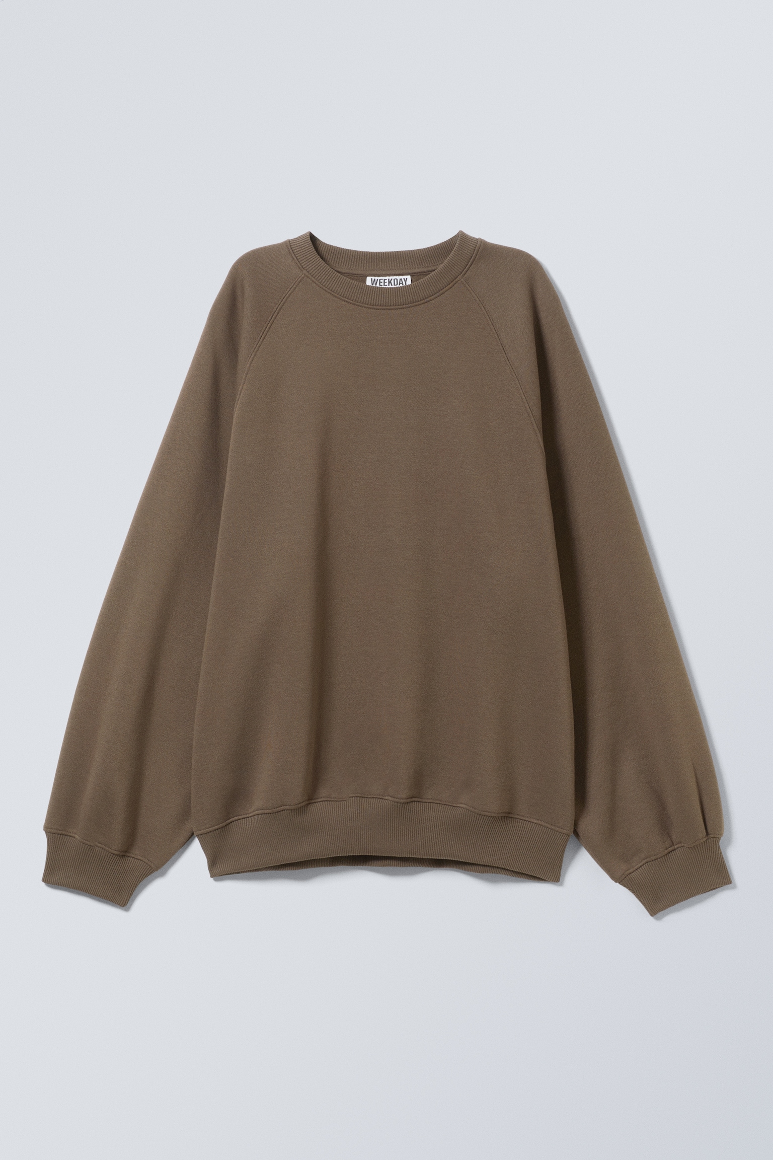 Entspannter Pullover aus schwerer Baumwolle - Dunkelbraun/Petrol/Black