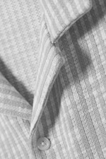 Grey & White Stripes - Textured Short-Sleeved Resort Shirt - 1