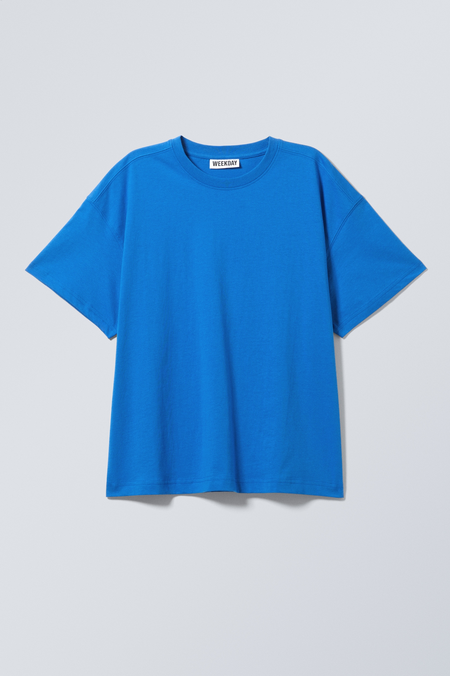 Relaxed Boxy Cotton T-shirt - svetlomodrá/Dark Grey/Čierna/White/Pruhovaná biela