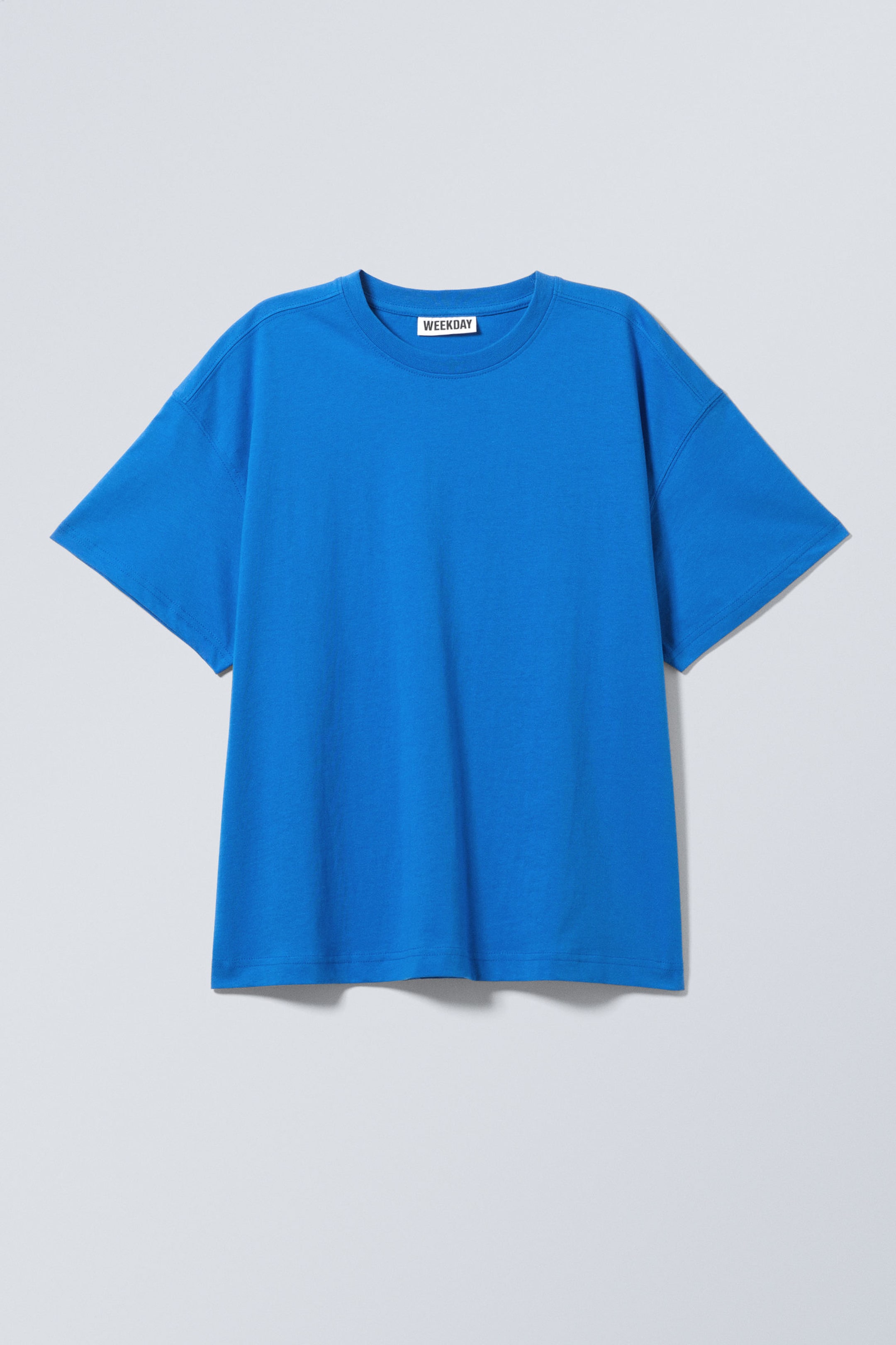 Bright Blue - Relaxed Boxy Cotton T-shirt - 2