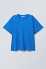 Bright Blue - Relaxed Boxy Cotton T-shirt - 2