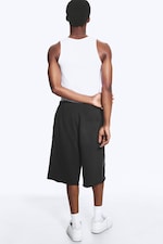Tvättad Svart - Baggy jersey skate shorts - 3