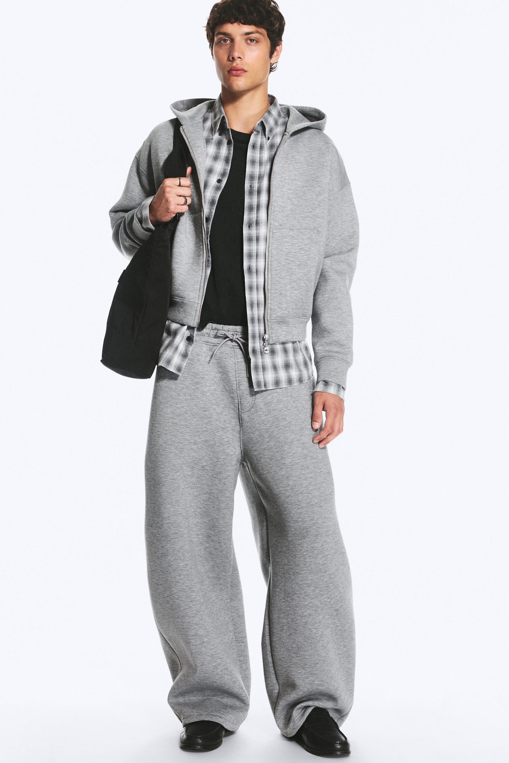 Grey Melange - Cody scuba sweatpants - 2