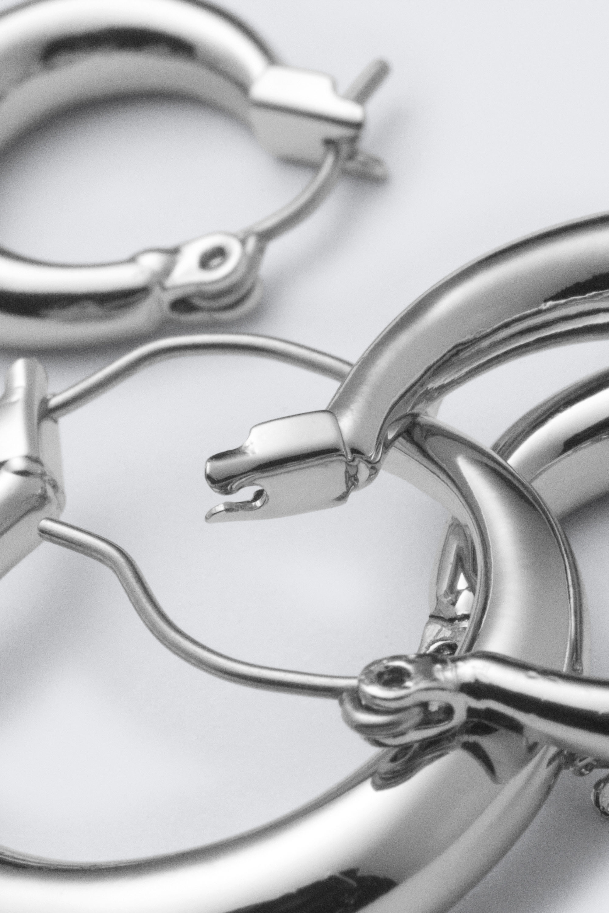 Silver - 2-pack Polished Hoop Earrings - 2