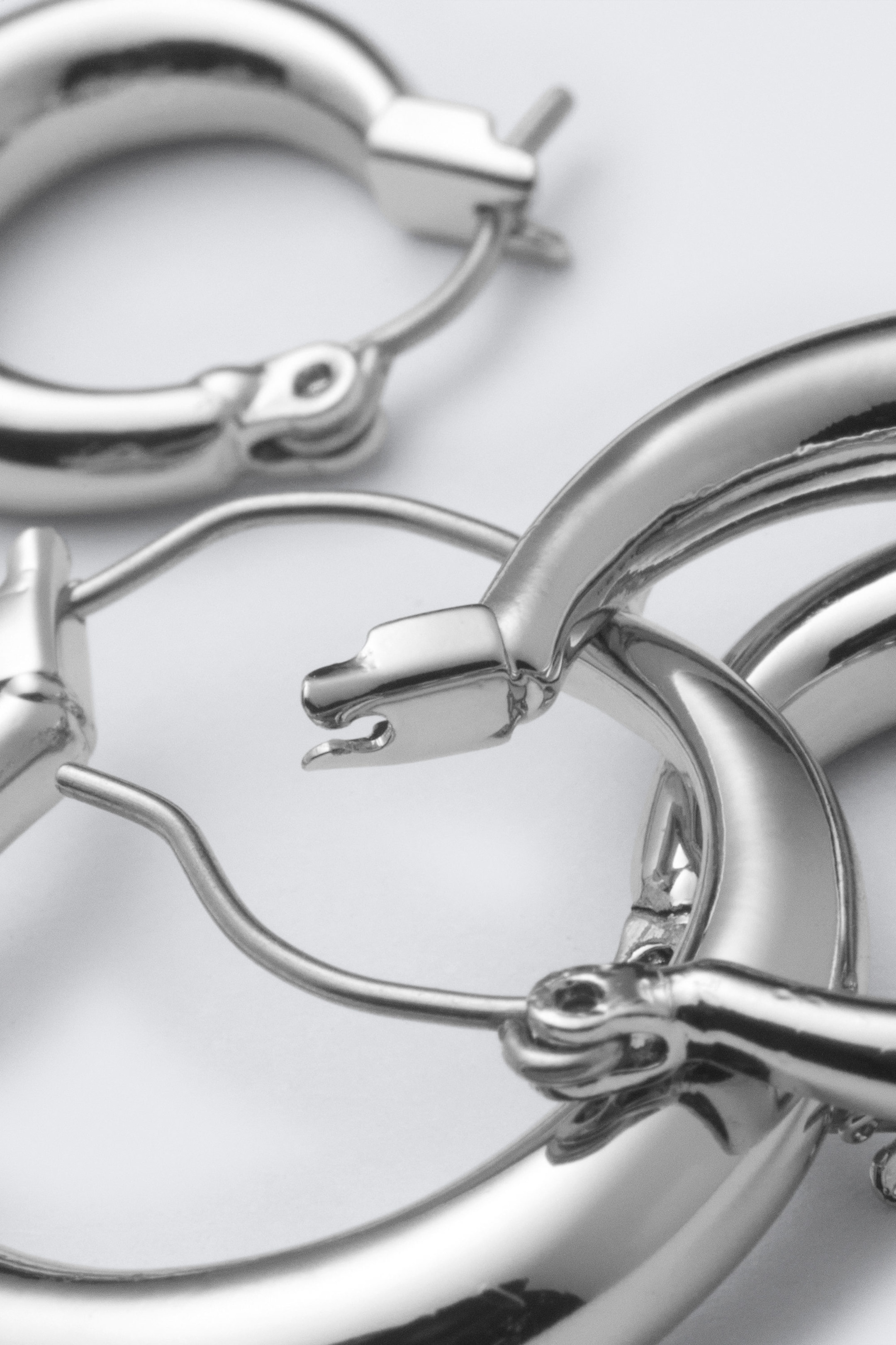 Silver - 2-pack Polished Hoop Earrings - 2