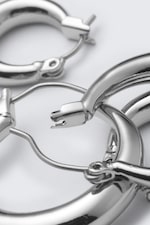 Silver - 2-pack Polished Hoop Earrings - 2