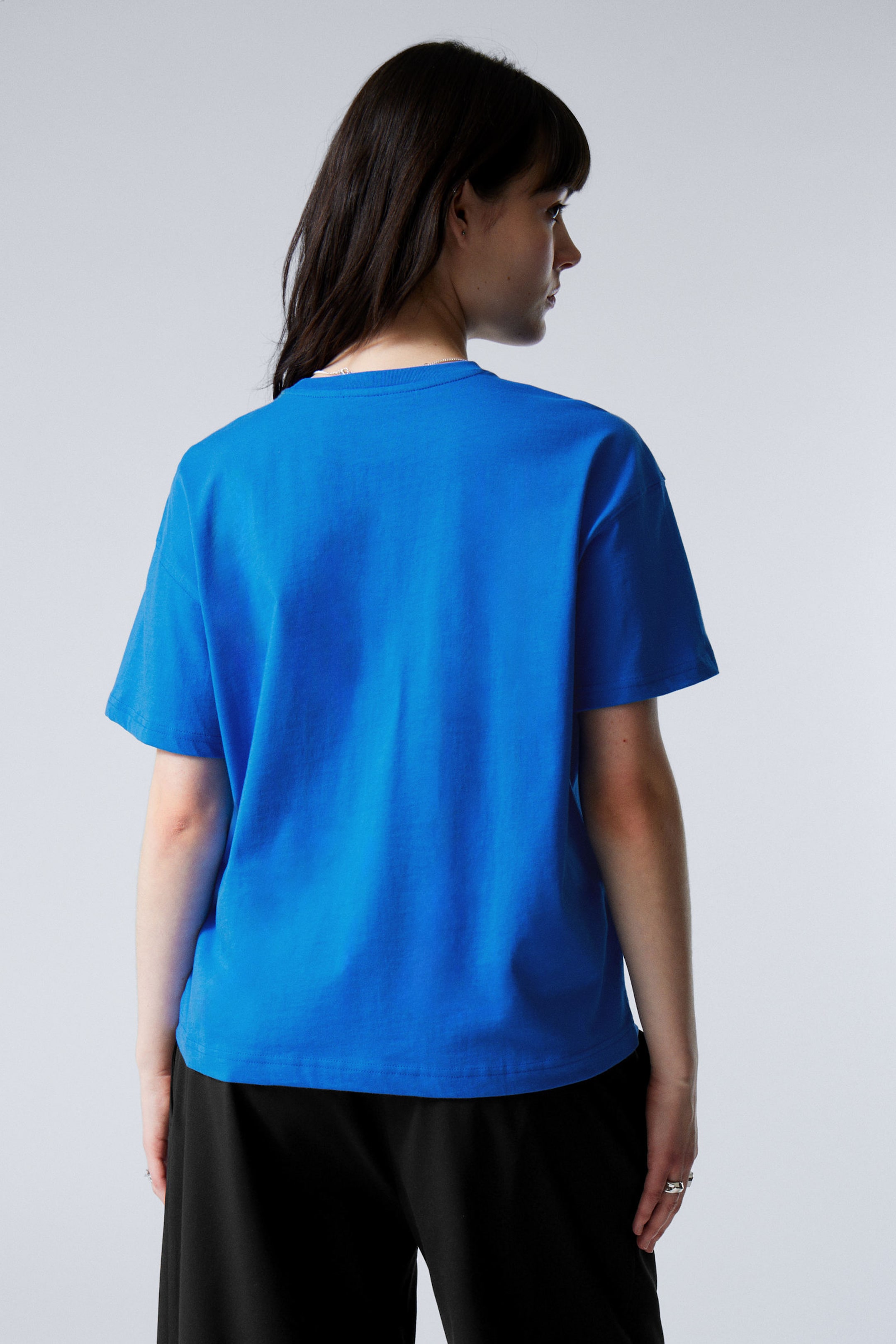 Bright Blue - Relaxed Boxy Cotton T-shirt - 2