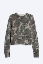 Vert kaki - camouflage - Pull en maille torsadée décontracté - 3