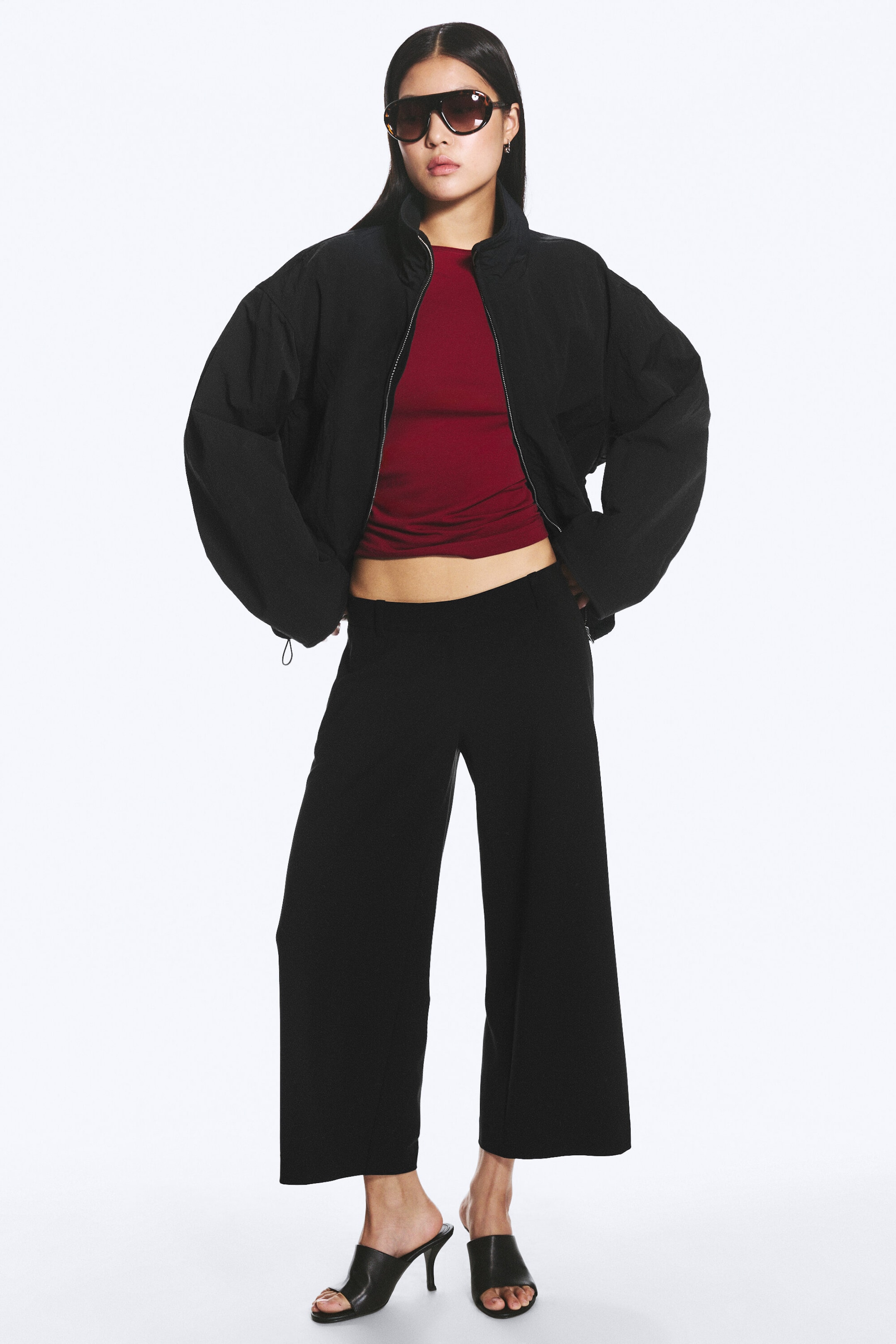 Noir - Veste nylon oversize - 0