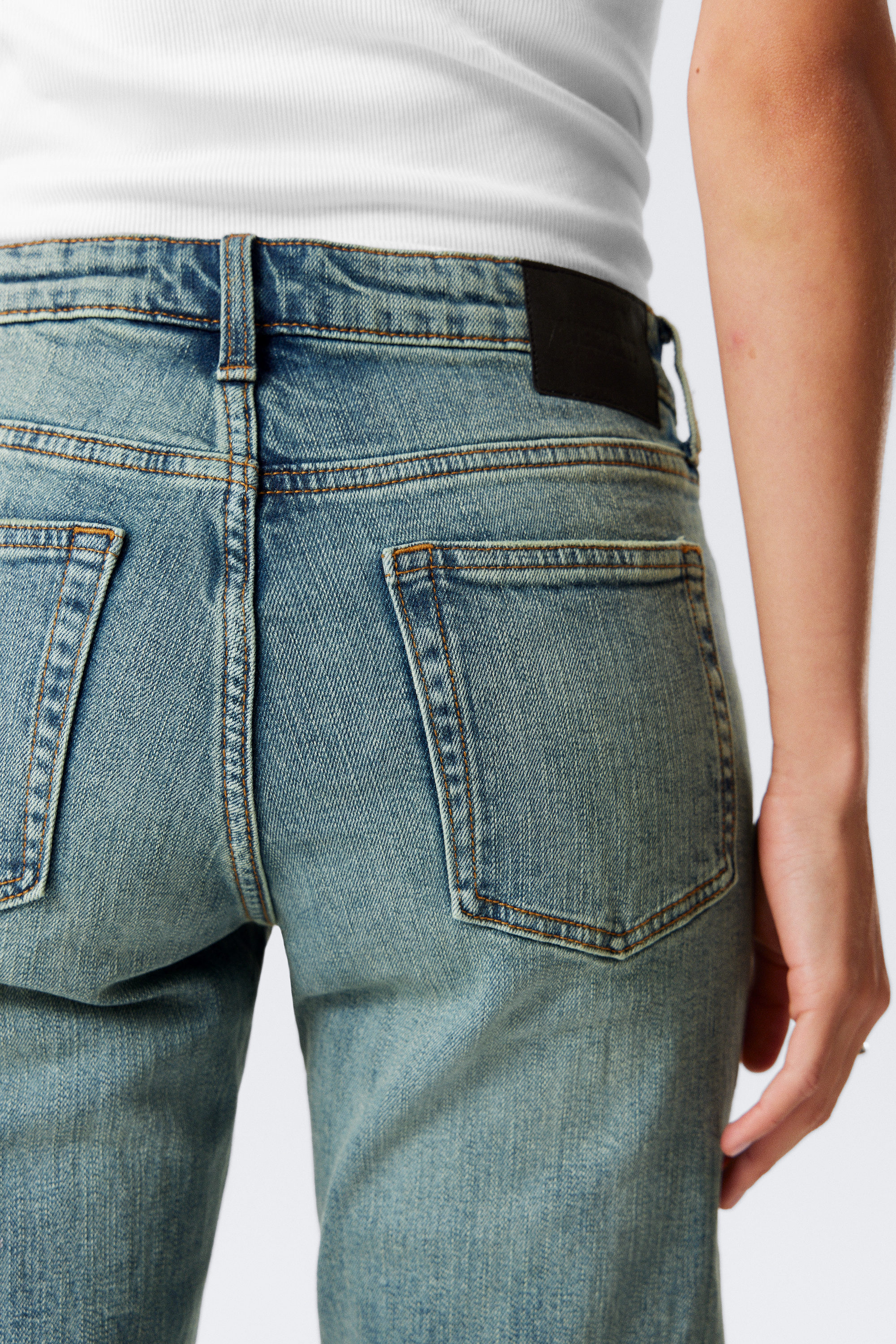 Perseus Blue - Medium Blue - Tension Mid Rise Slim Bootcut Leg Jeans - 3