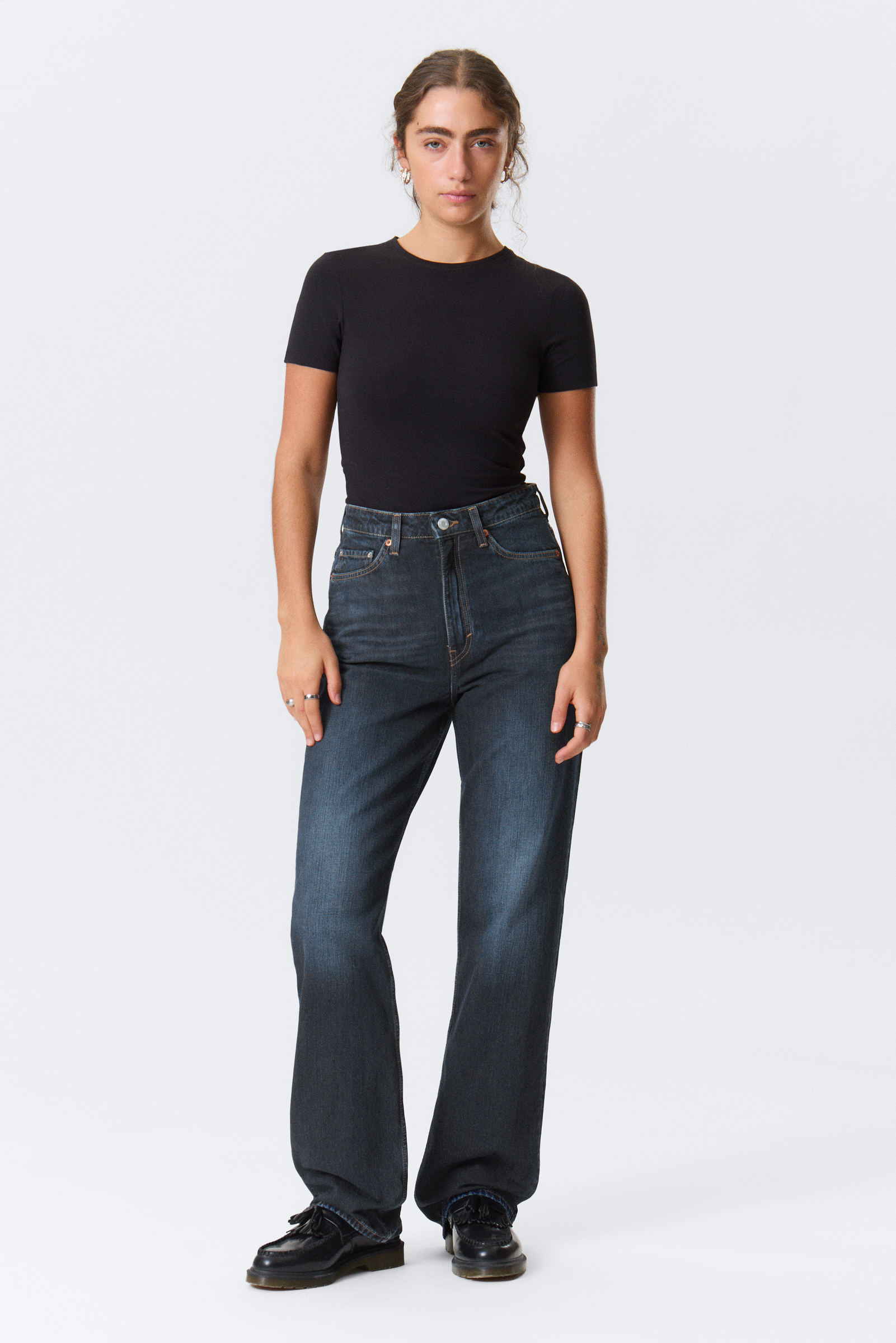 Rowe Super High Waisted Regular Straight Jeans