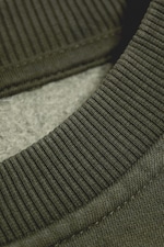 Washed Dark Khaki Green - Cropped Oversized Sweatshirt - 4