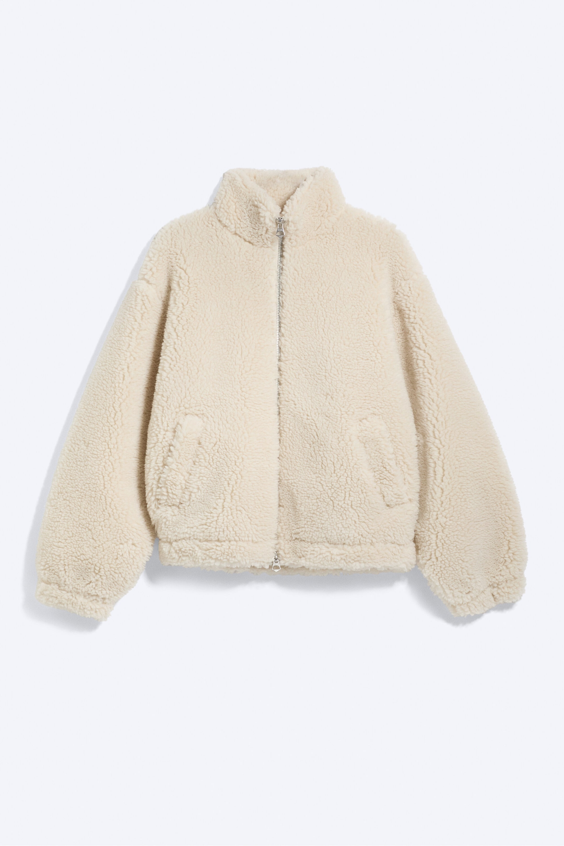 Beige - Ledig pilejacka med dragkedja - 1