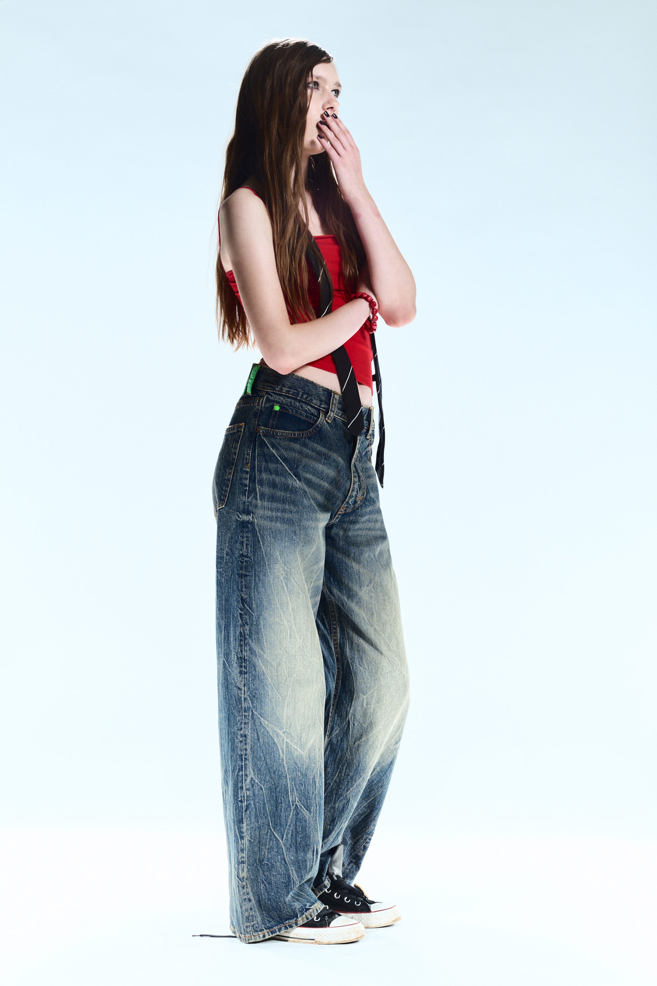 Blue Ray - Dark Blue - Looser Regular Waist Loose Straight Jeans - 2