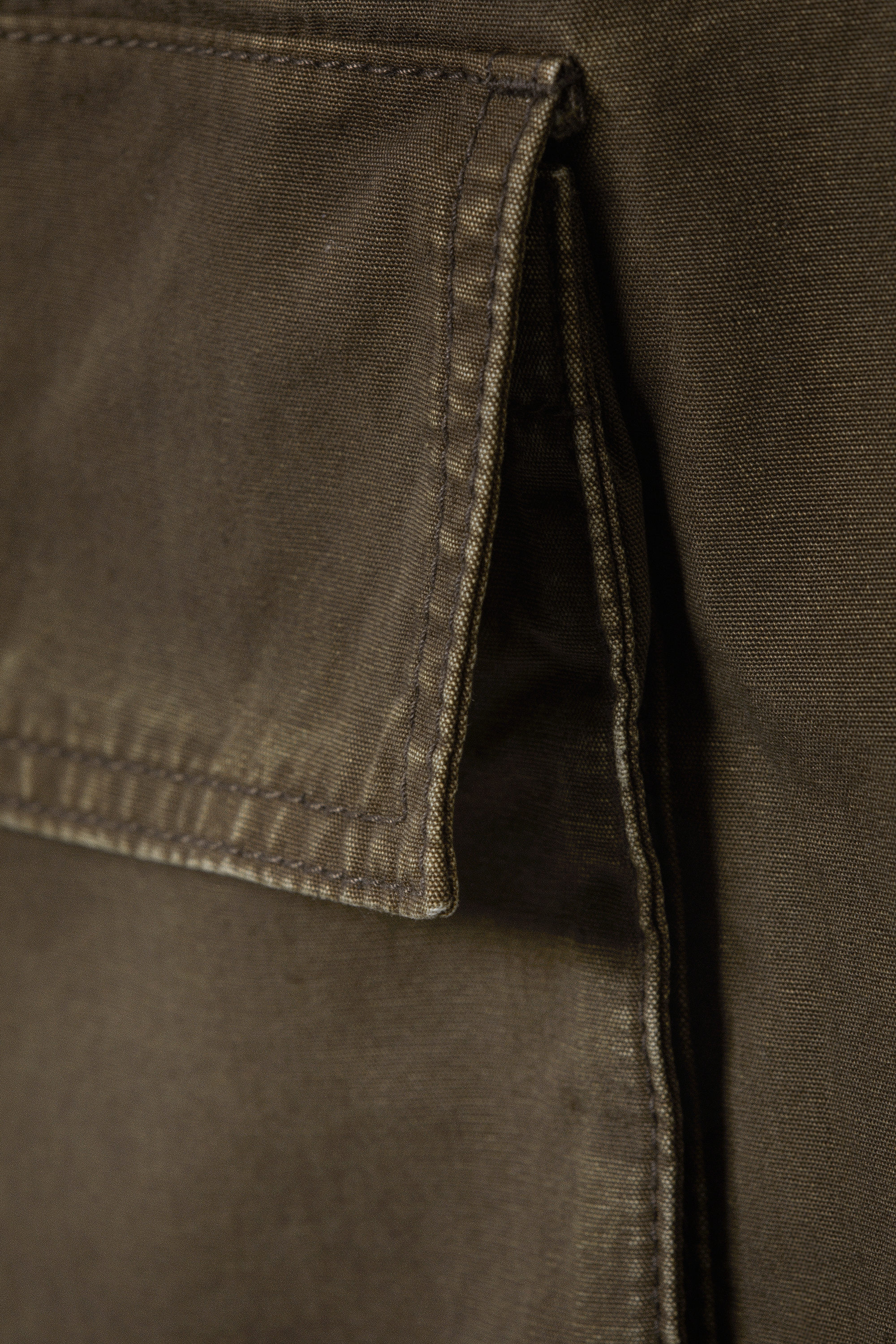 Dark Khaki - Low Rise Wide Leg Cargo Trousers - 5