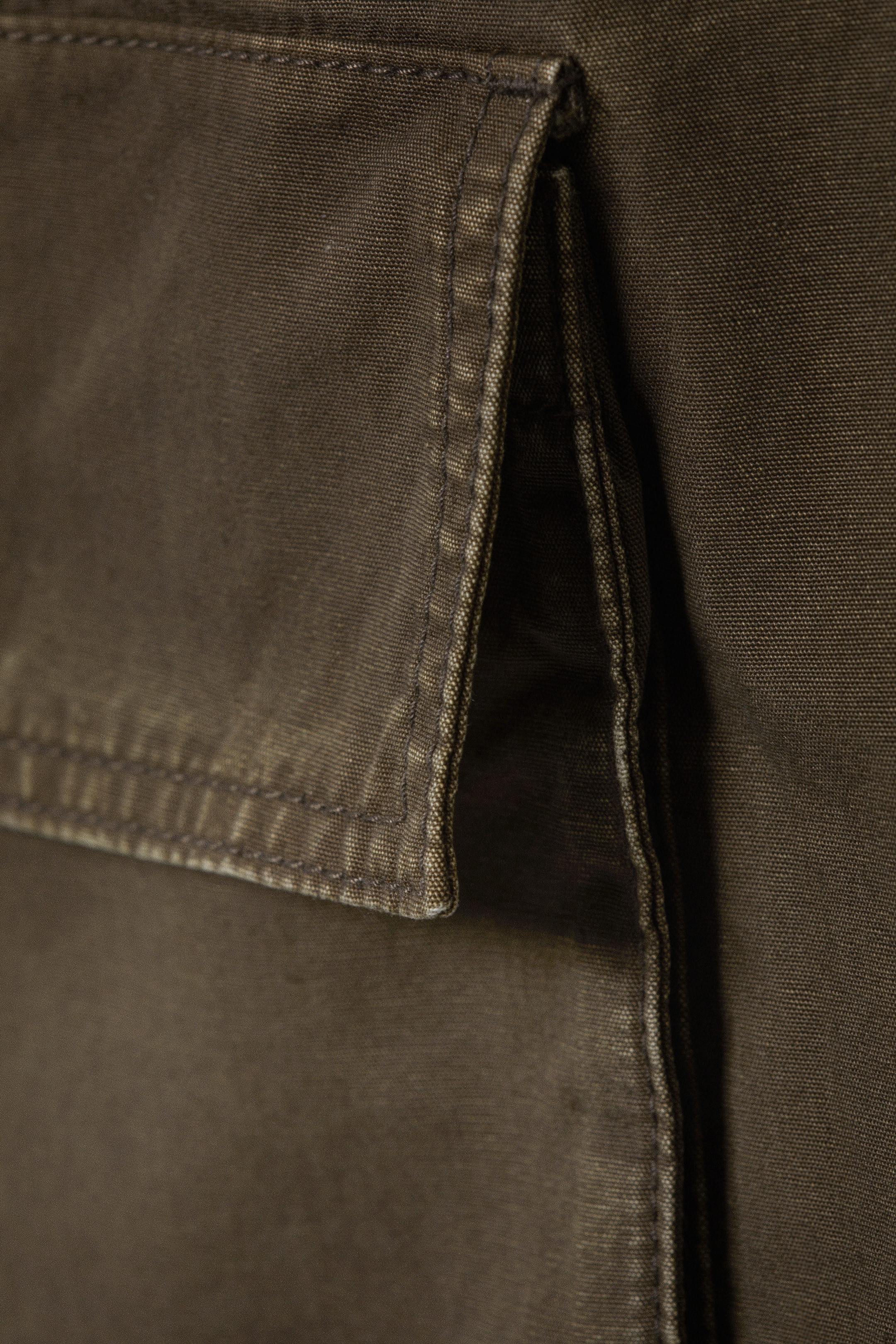 Dark Khaki - Low Rise Wide Leg Cargo Trousers - 2