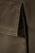 Dark Khaki - Low Rise Wide Leg Cargo Trousers - 1