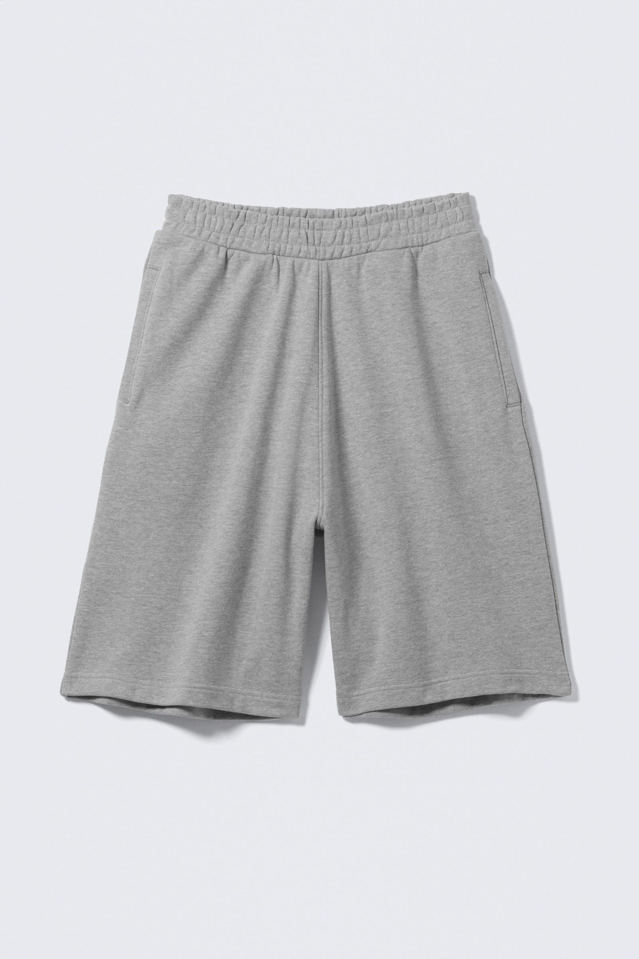Grey Melange - Baggy Knee-Length Skater Shorts - 4