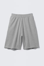 Grau meliert - Knielange Baggy-Skatershorts - 0