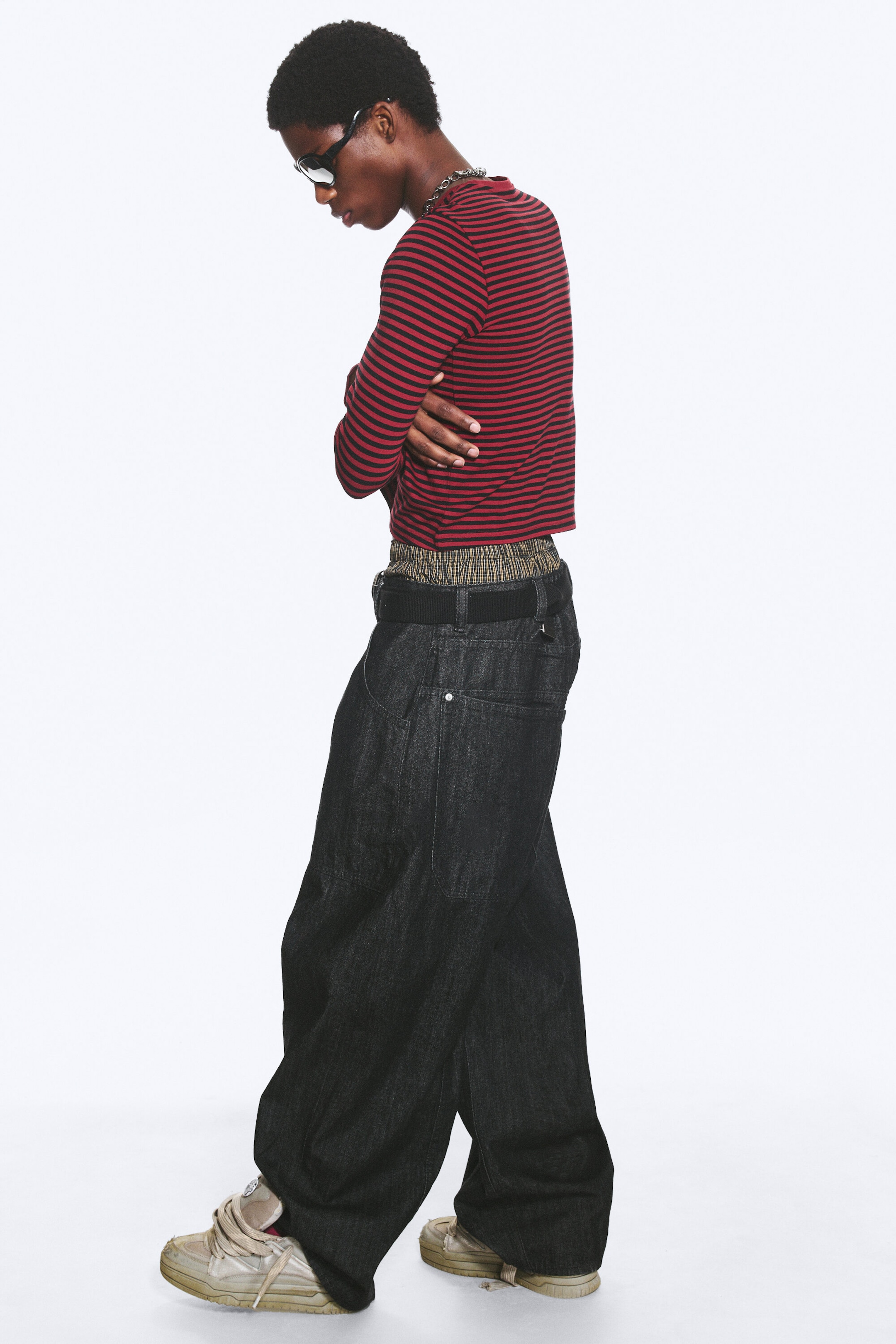 Black Rinse - Black - Dunno Unisex Low Rise Loose Barrel Jeans - 2