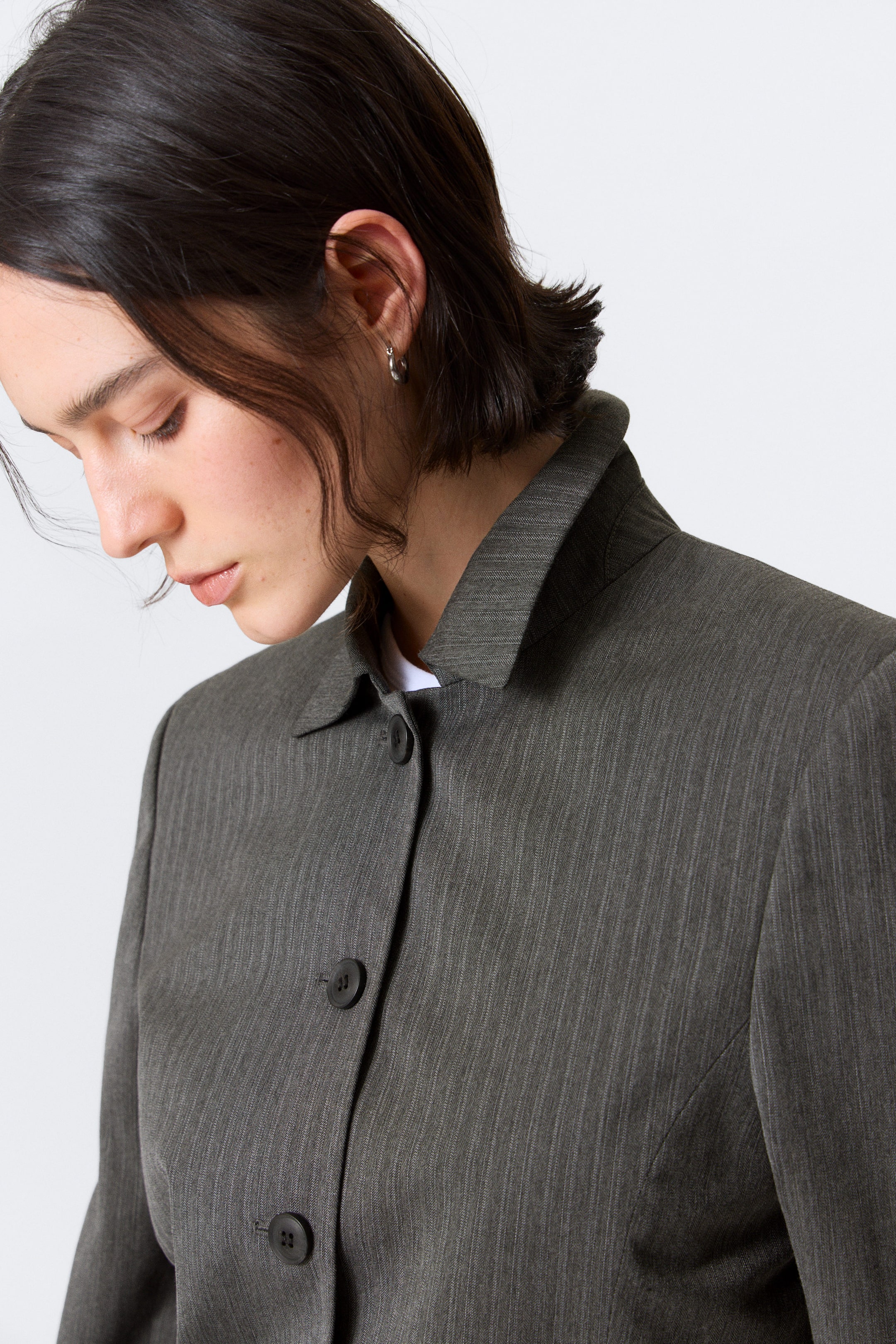 Donkergrijze visgraat - Lean Buttoned Jacket - 2