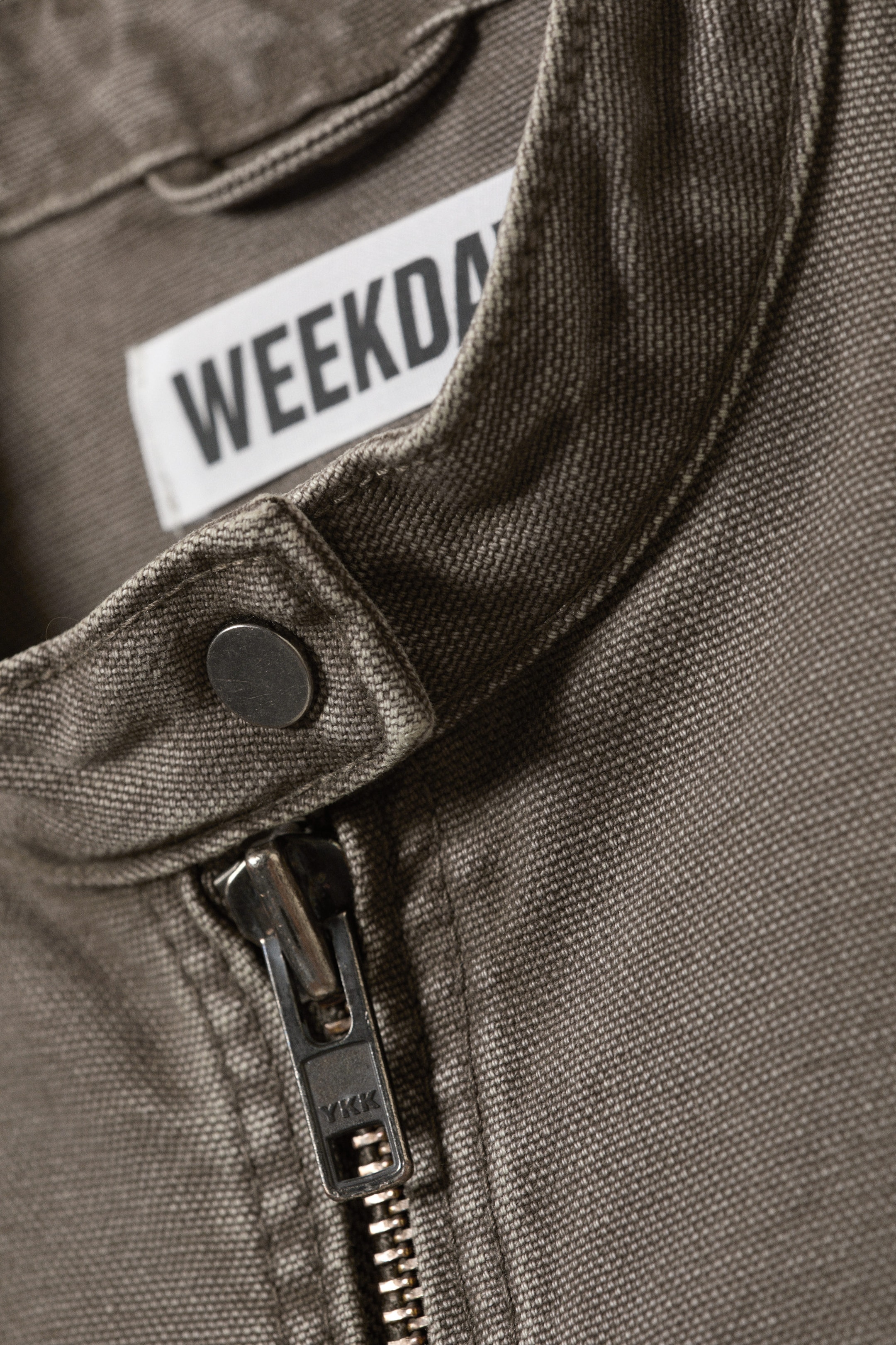 Grå - Oversized Washed Canvas Jacket - 6