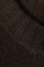 Dark Brown - Knitted Oversized Sweater - 4