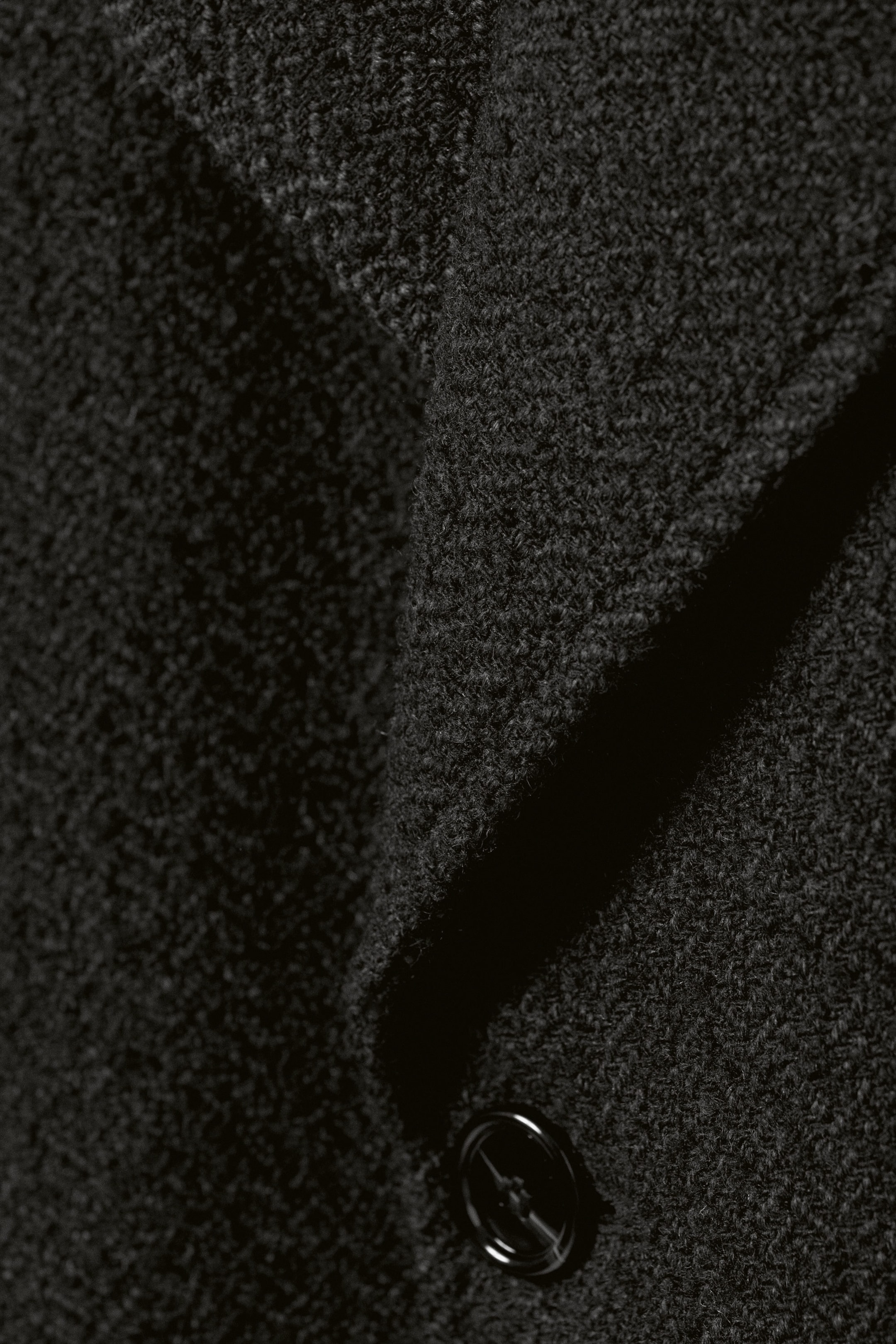 Vert foncé chevrons - Manteau en laine mélangée croisé oversize - 6