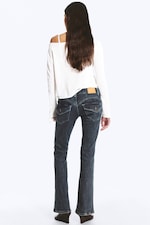 Ørkenblå - Mørk blå - Low Rise Curve Yoke Flared Jeans - 3