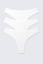 Blanc - Lot de 3 culottes brésiliennes en coton Inez - 1