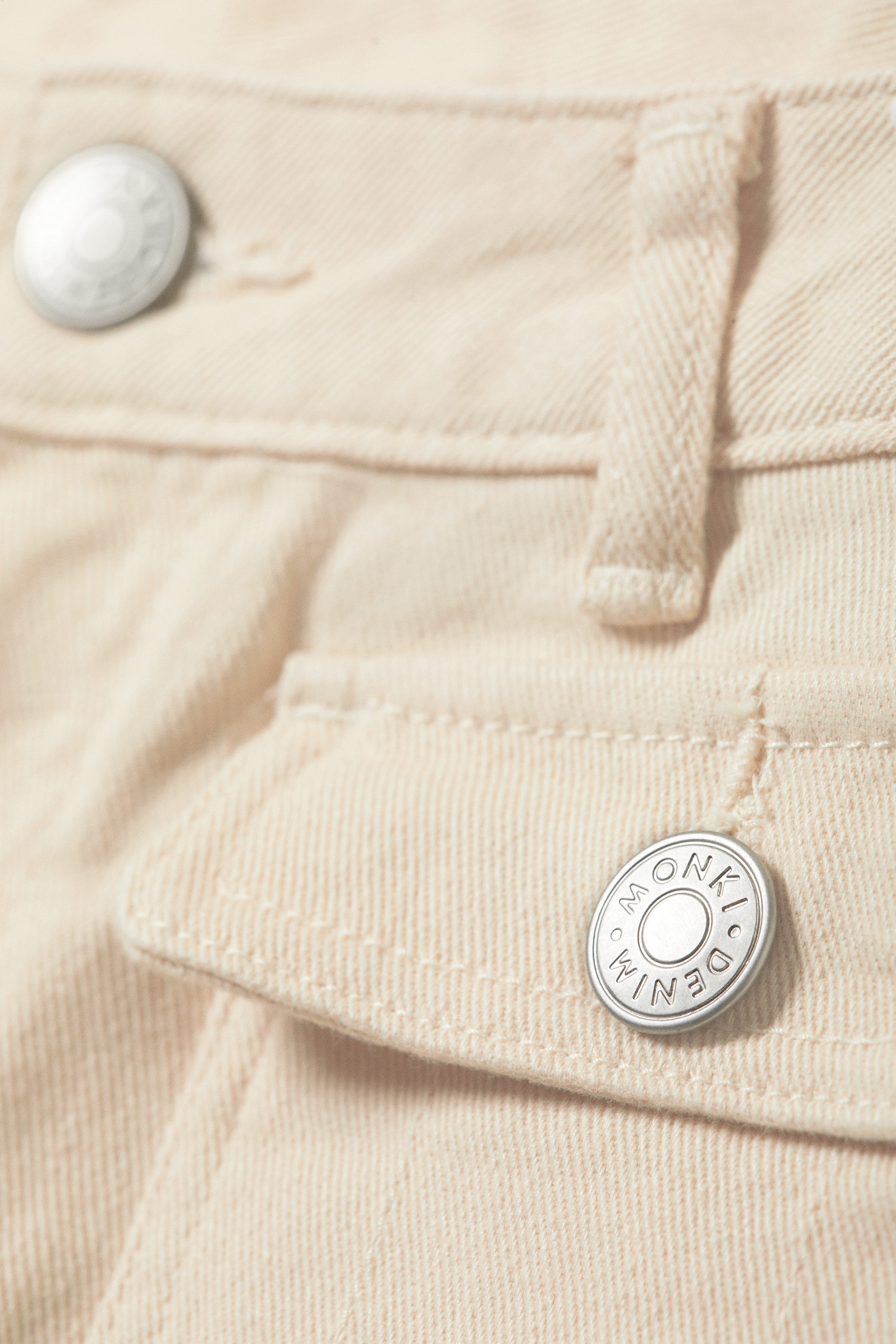 Light Beige - Low Waisted Bootcut Twill Trousers - 5