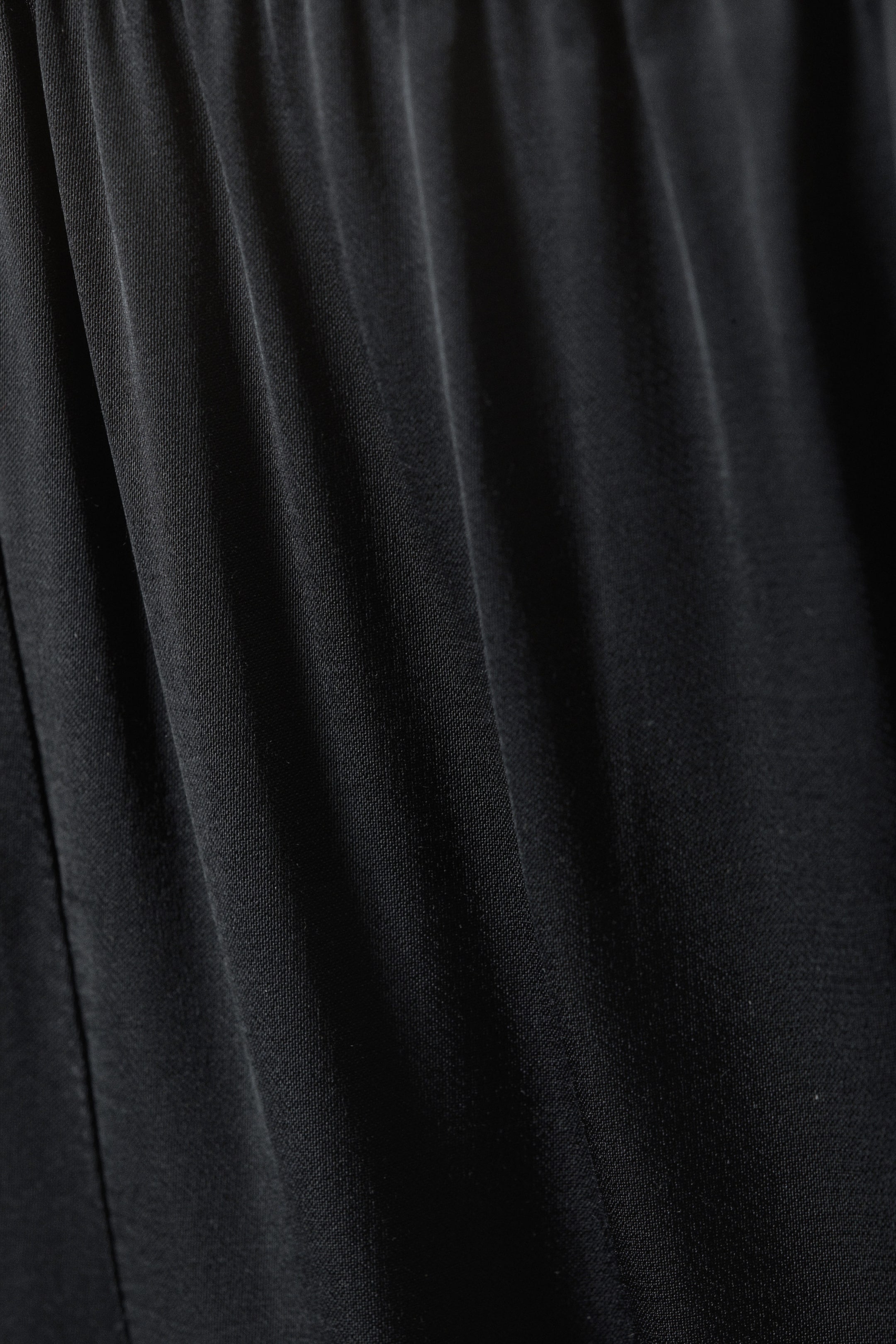 Dark Grey - Draped Wide-Leg Satin Trousers - 5