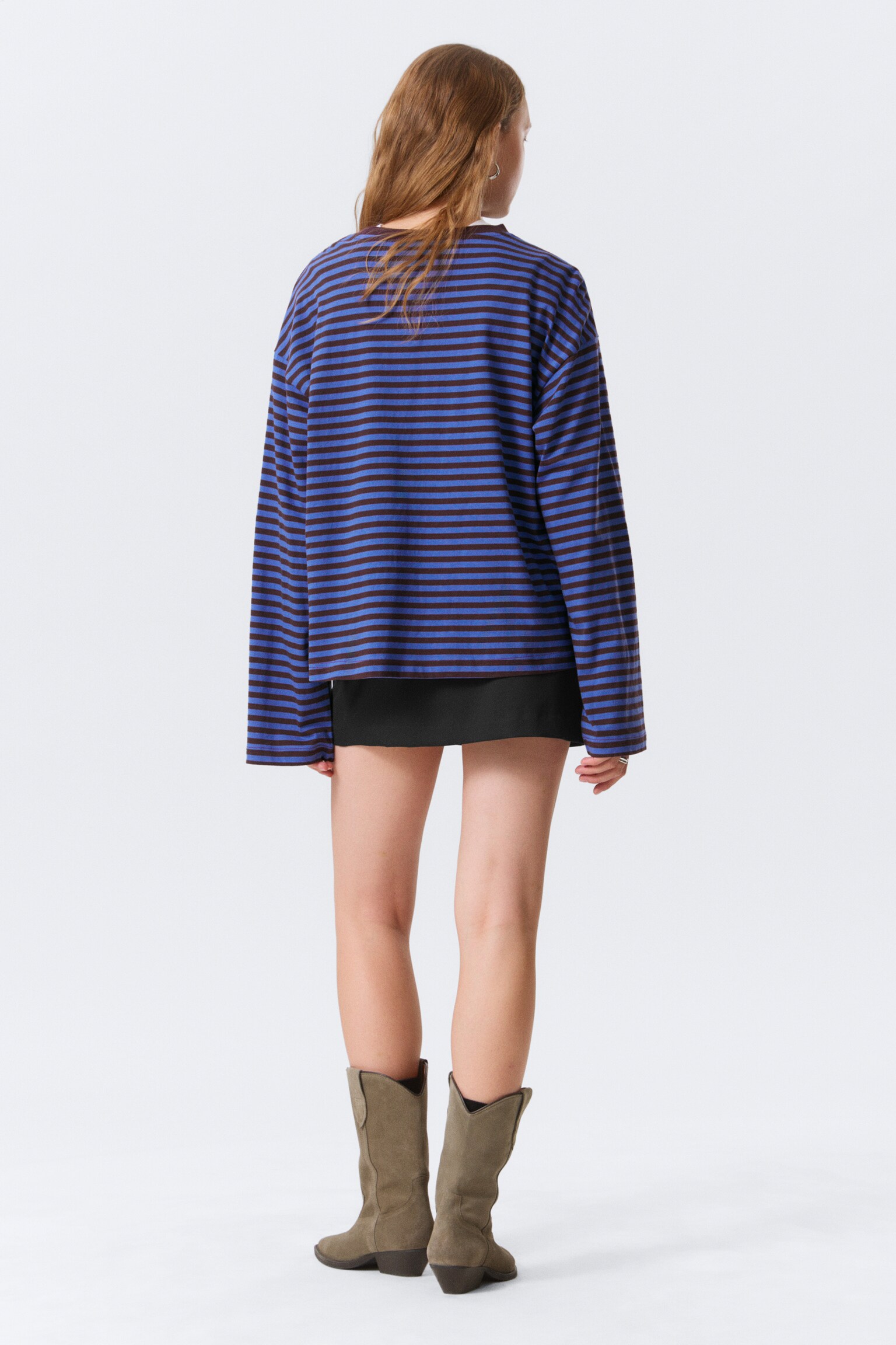 Långärmad bomulls-t-shirt - Rosa & vinröda ränder/Dimmig Vit - Bruna Ränder/Blå Multirandig/Rosa - Gul/Vita ränder/Randig Turkos/Röd & Rosa ränder/Rosa/Randig - 5