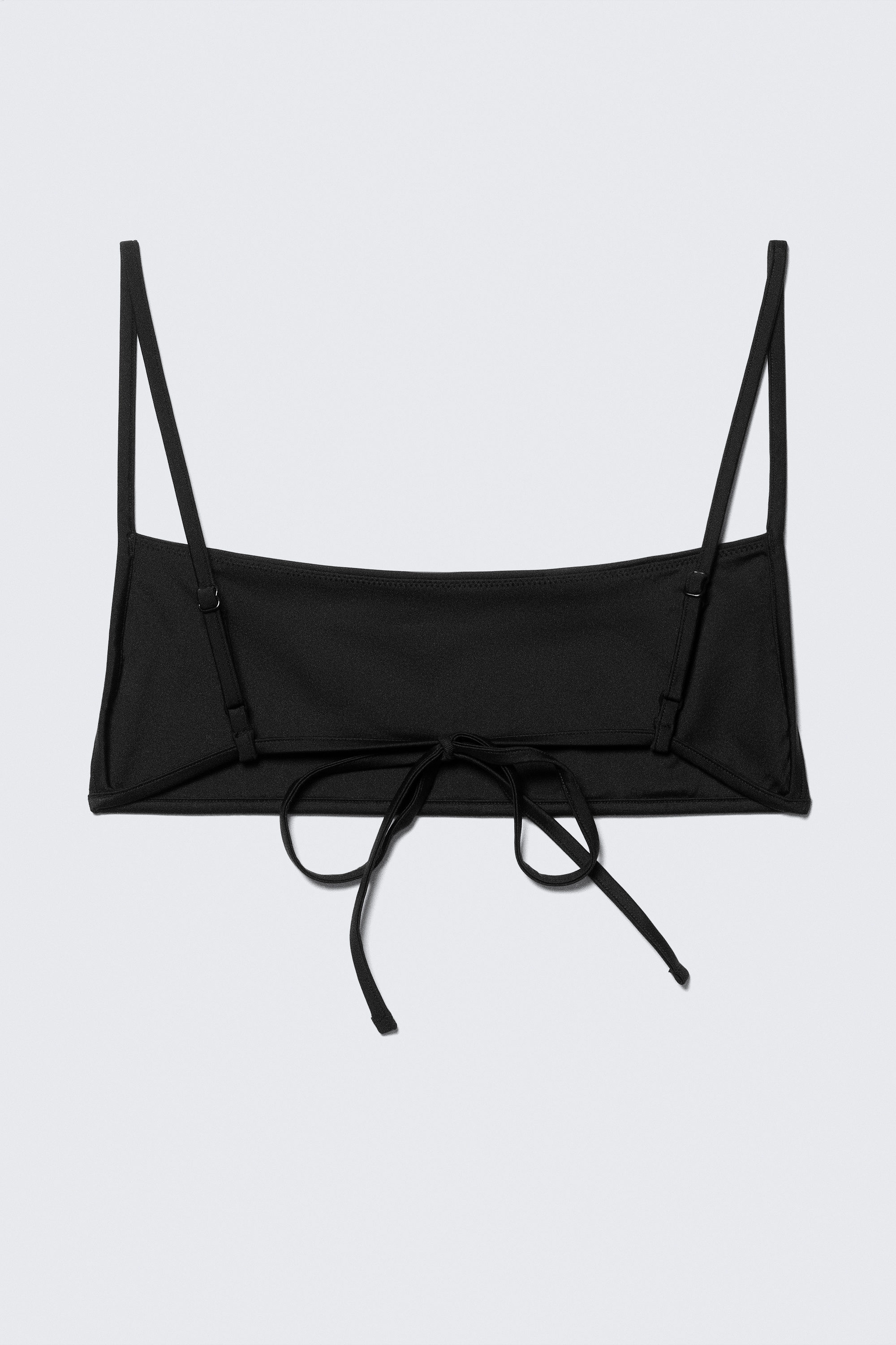 Noir - Haut de bikini à bretelles et encolure carrée - 4