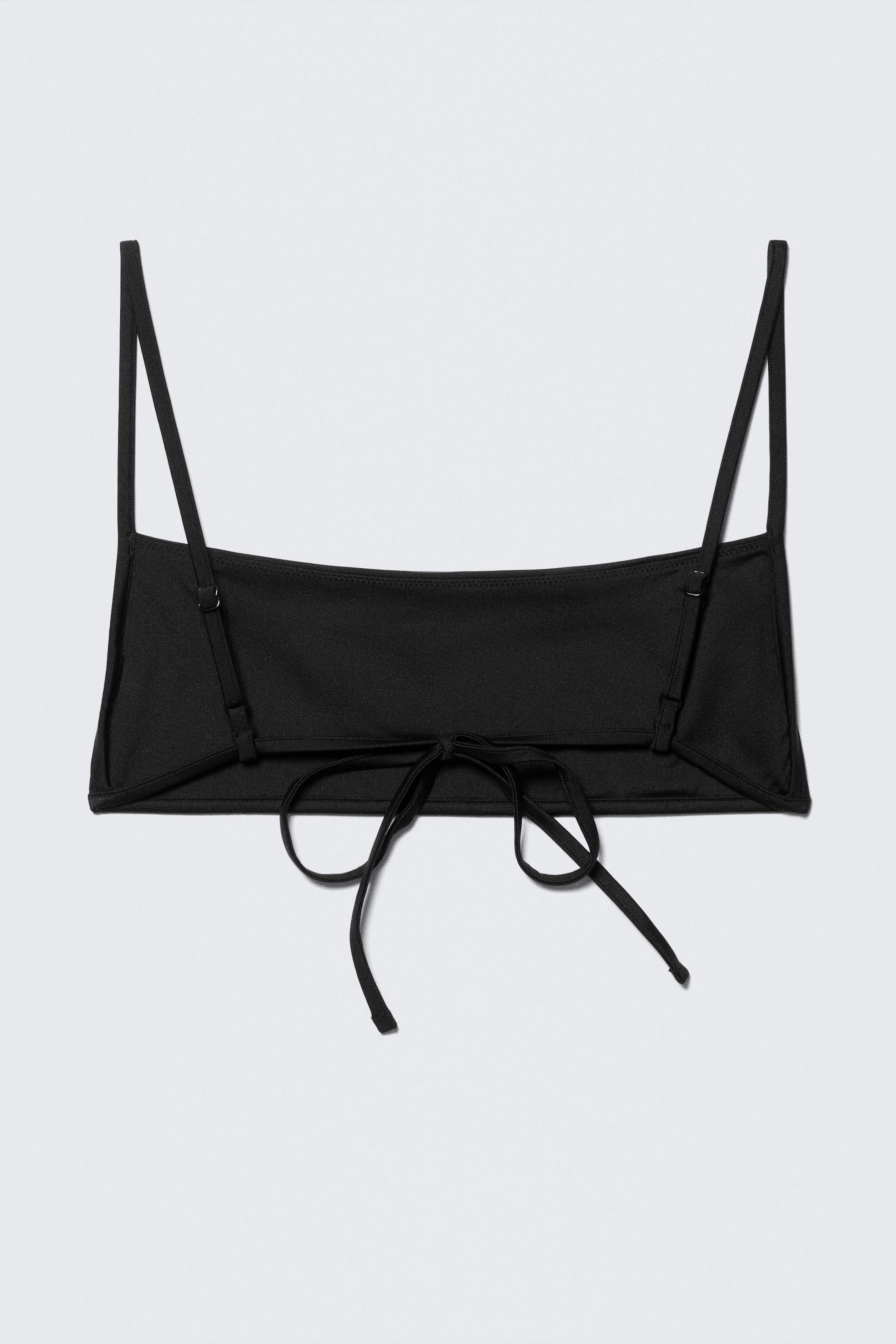 Noir - Haut de bikini à bretelles et encolure carrée - 4
