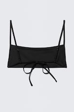 Noir - Haut de bikini à bretelles et encolure carrée - 4
