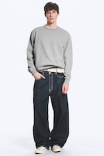 Mattes Hellgrau-Melange - Klassisches Sweatshirt - 1