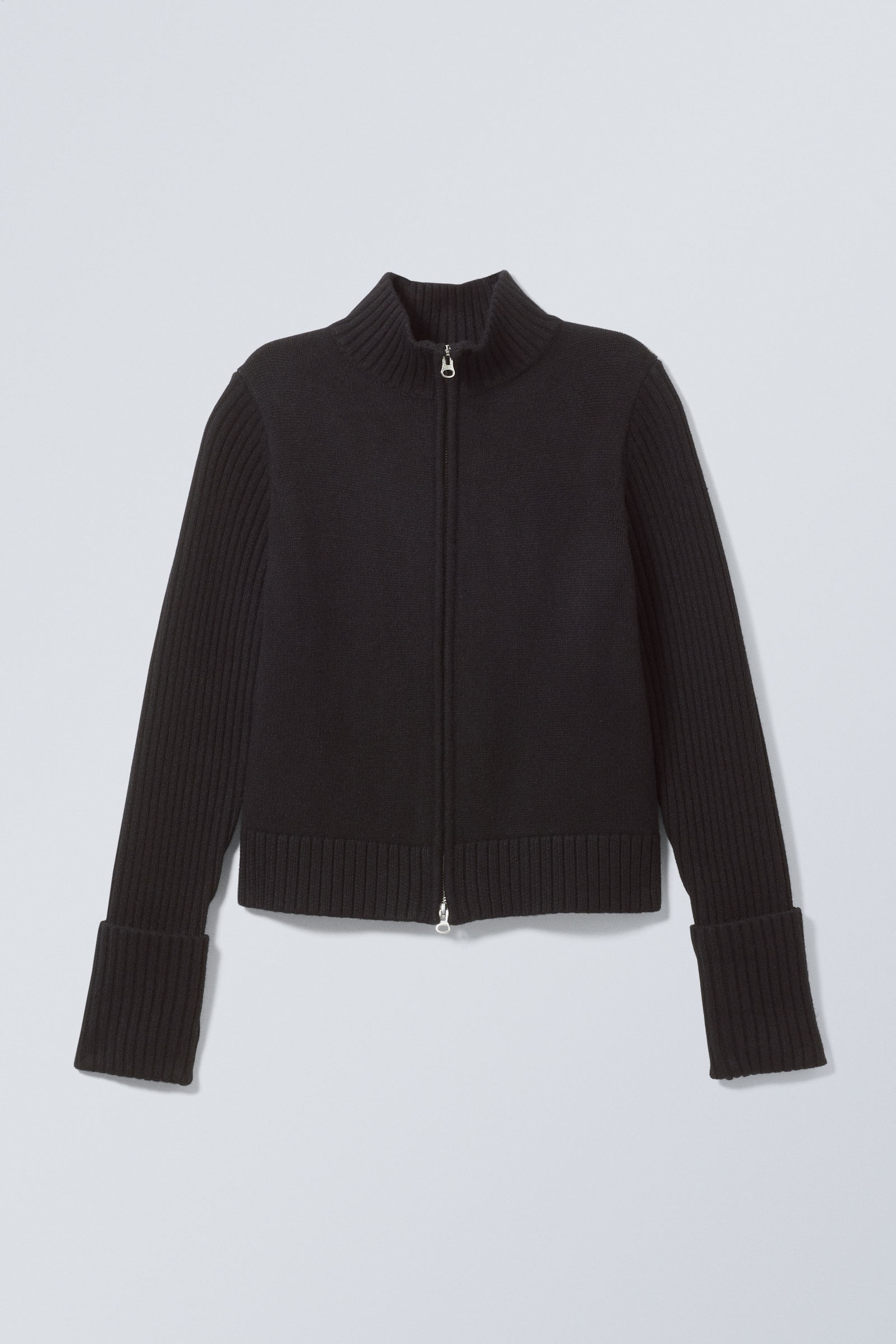 Schwarz - Strickjacke mit Reißverschluss Winona - 3