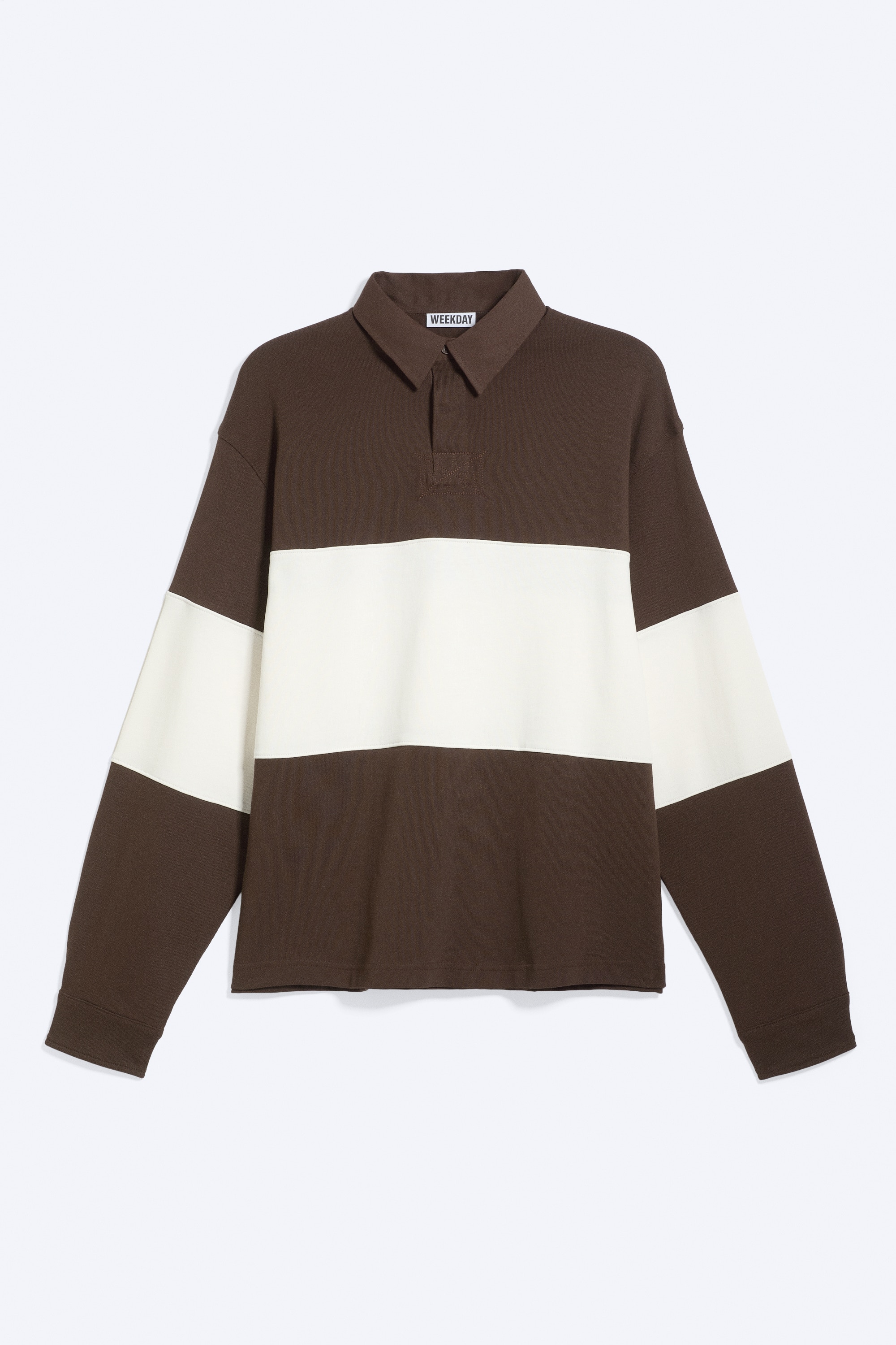 Chemise rugby carrée - Marron foncé/Blanc