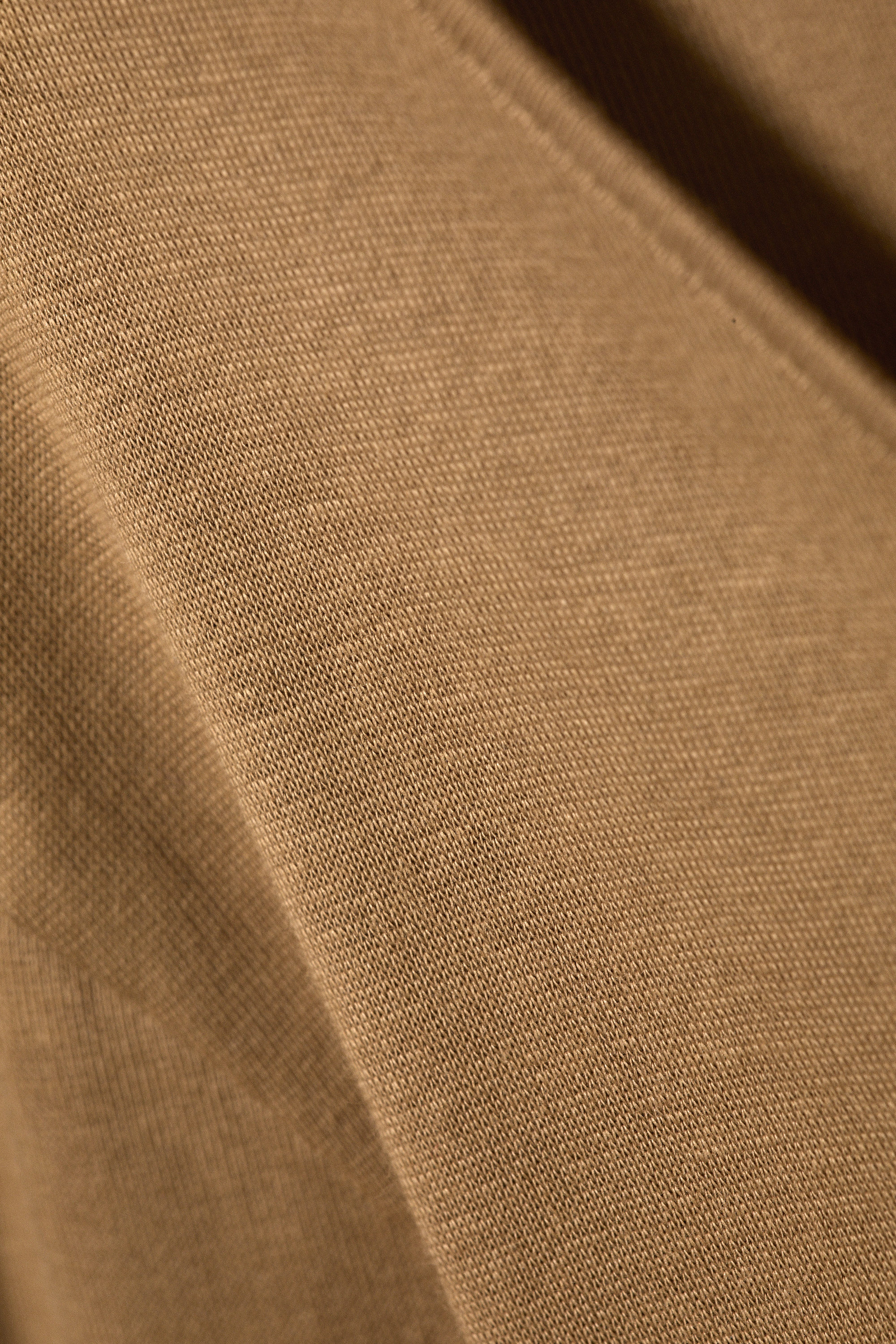 Dark Beige - Slim V-Neck Long-Sleeved Top - 4