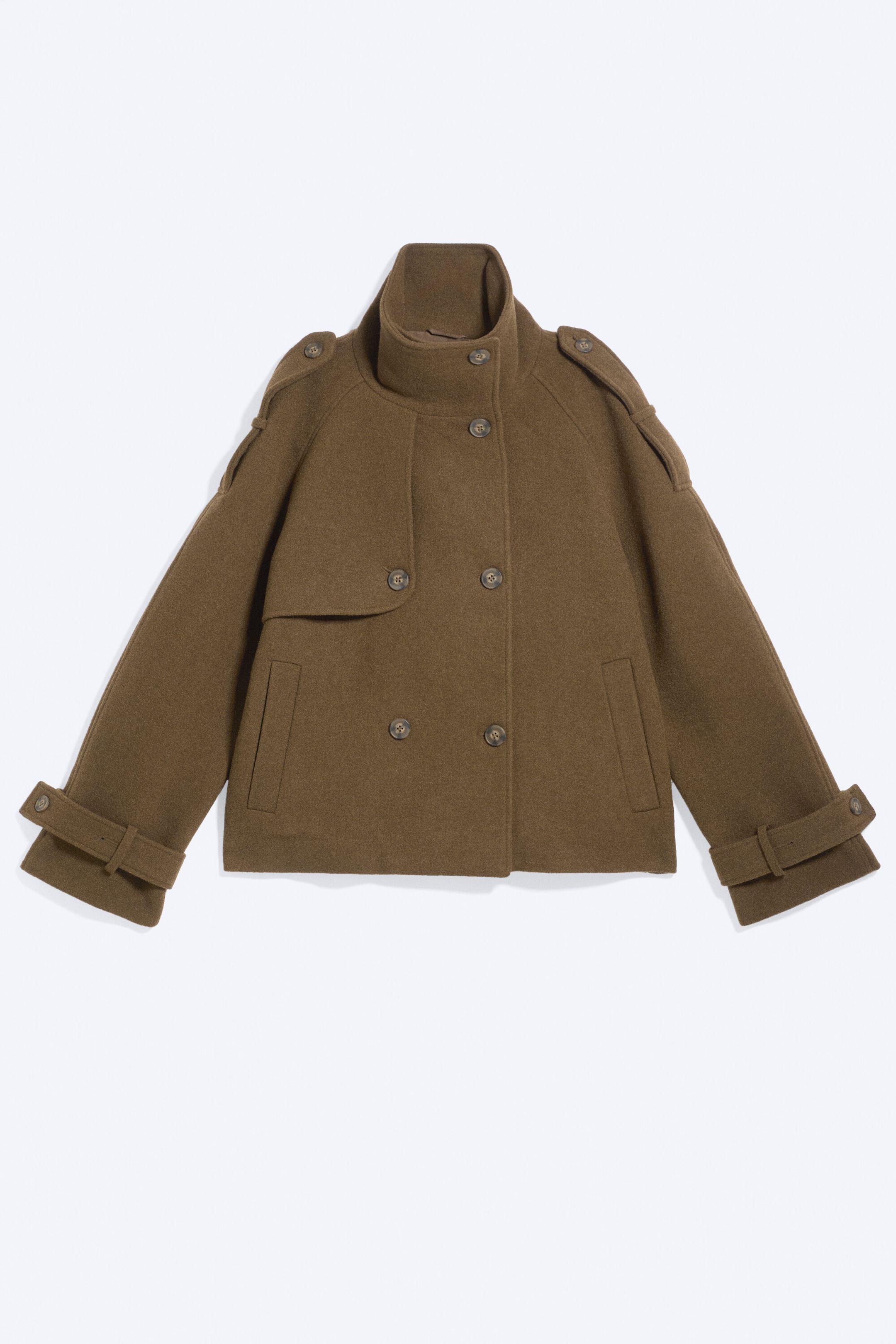 Dusty Brown - Funnel neck jacket - 4