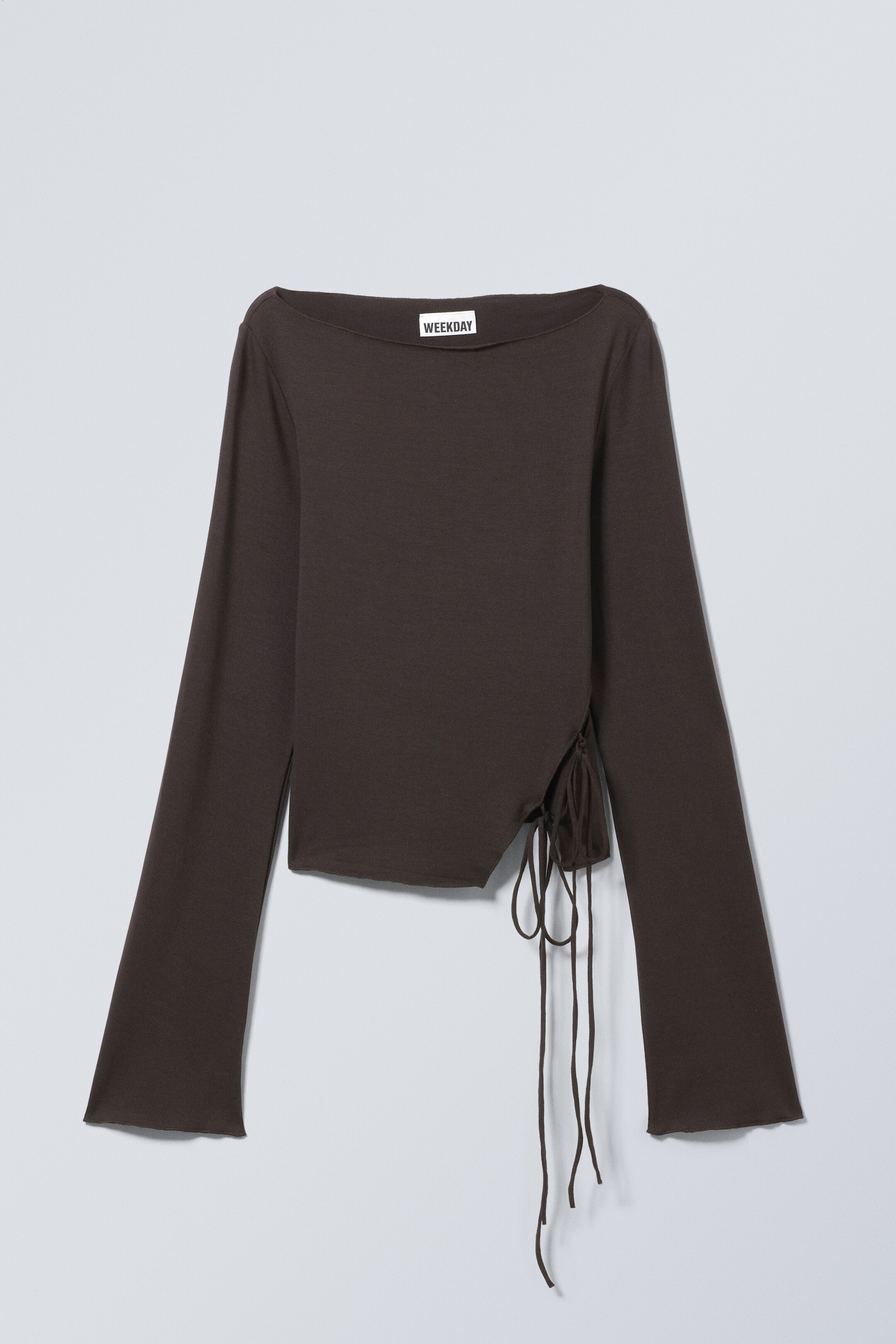 Zobrazit větší obrázek: Side Tie Top - Dark Brown - ŽENY | H&M CZ 1