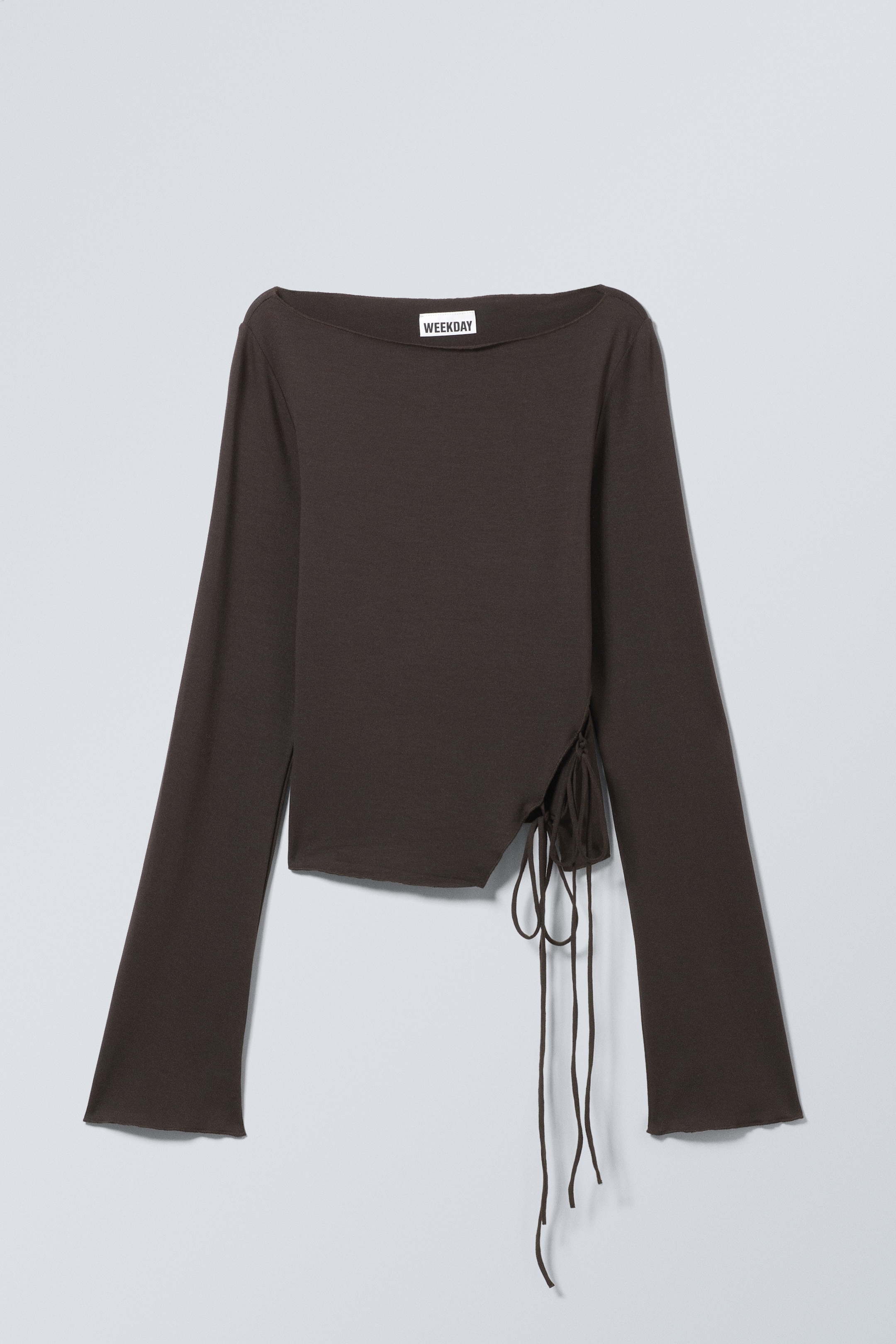 Visualizza immagine più grande: Maglia con lacci laterali - Marrone scuro - DONNA | H&M IT 1