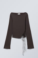 Dark Brown - Side Tie Top - 0